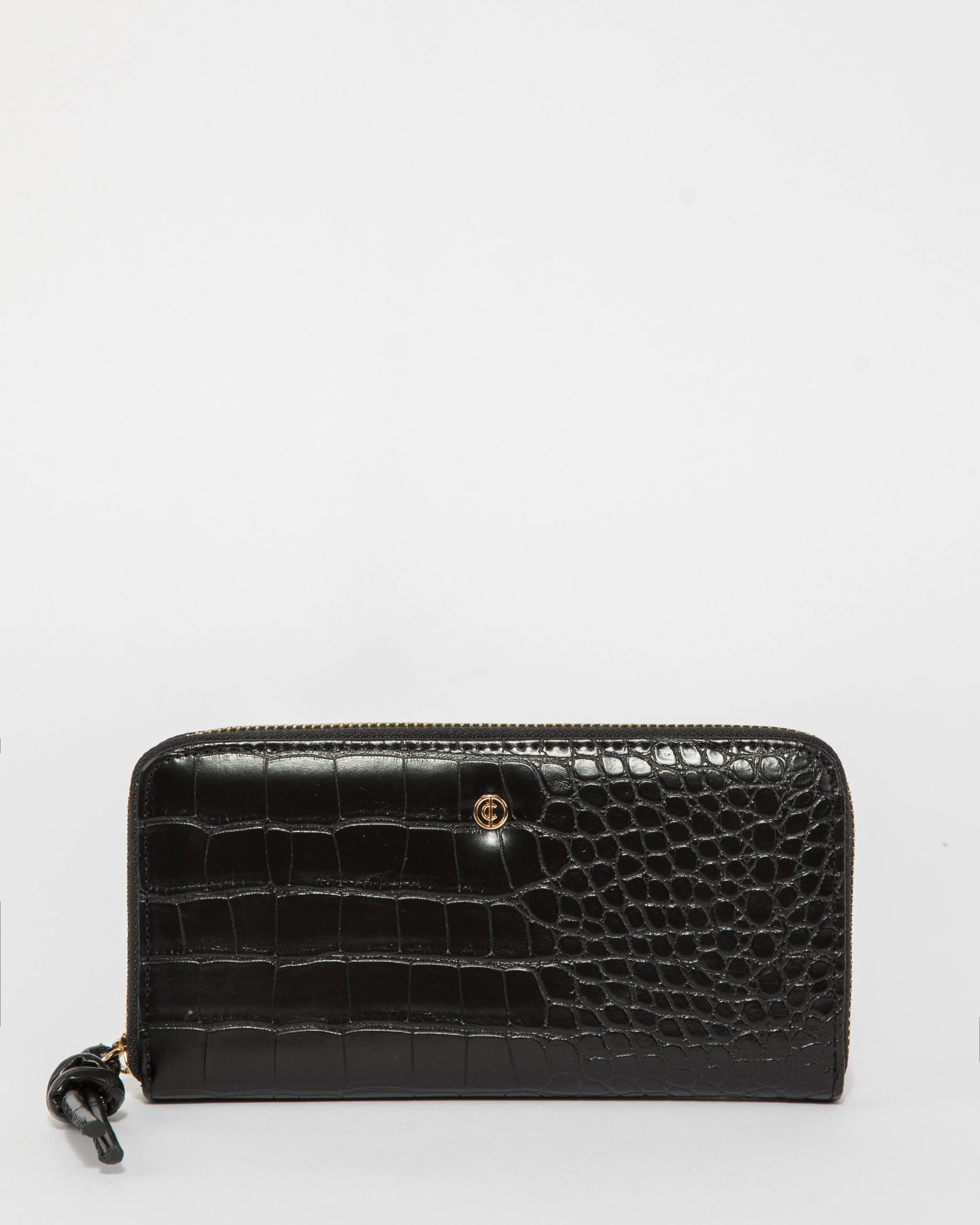 Black Ari Large Zip Around Wallet