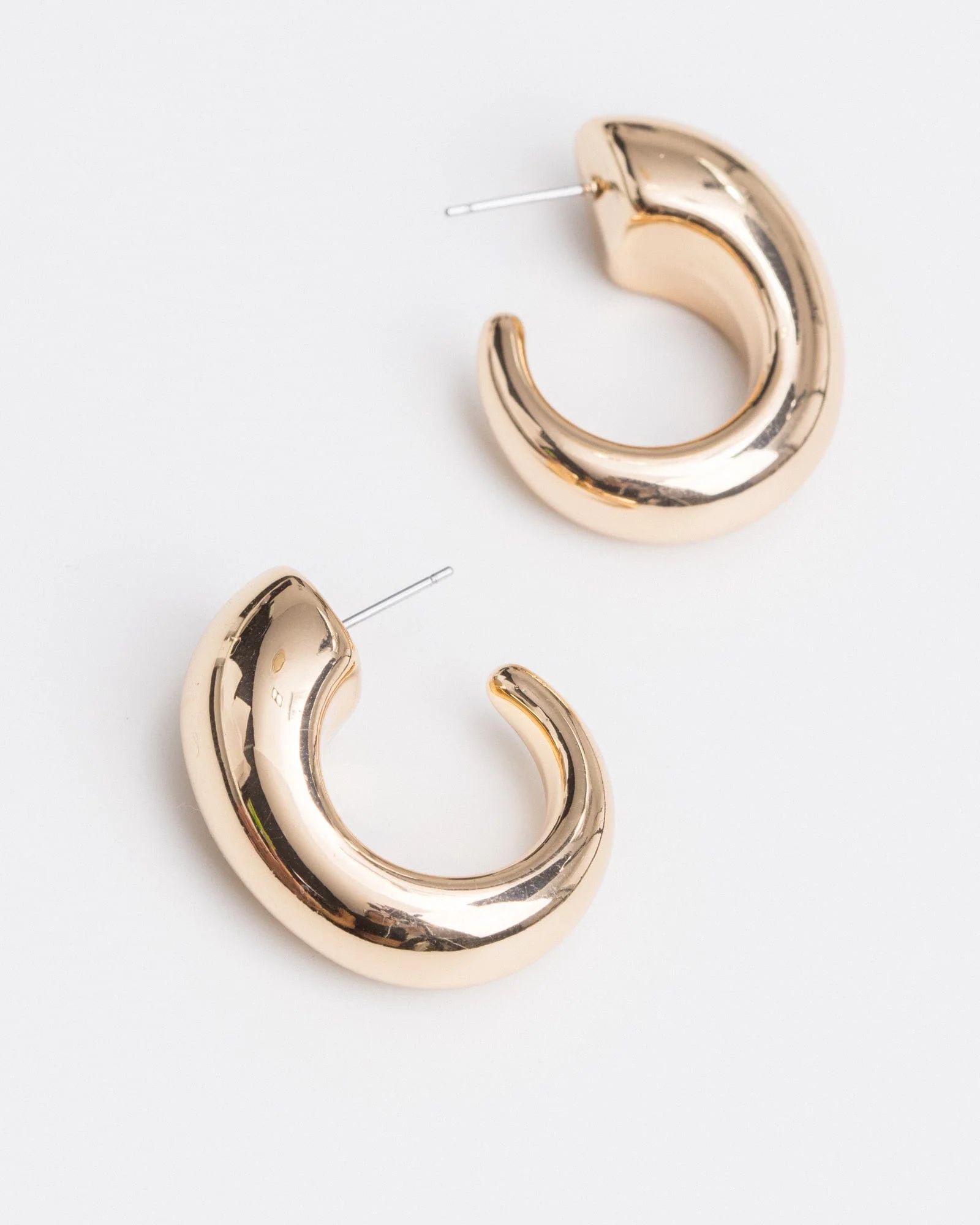 Gold Hook Hoop Earrings