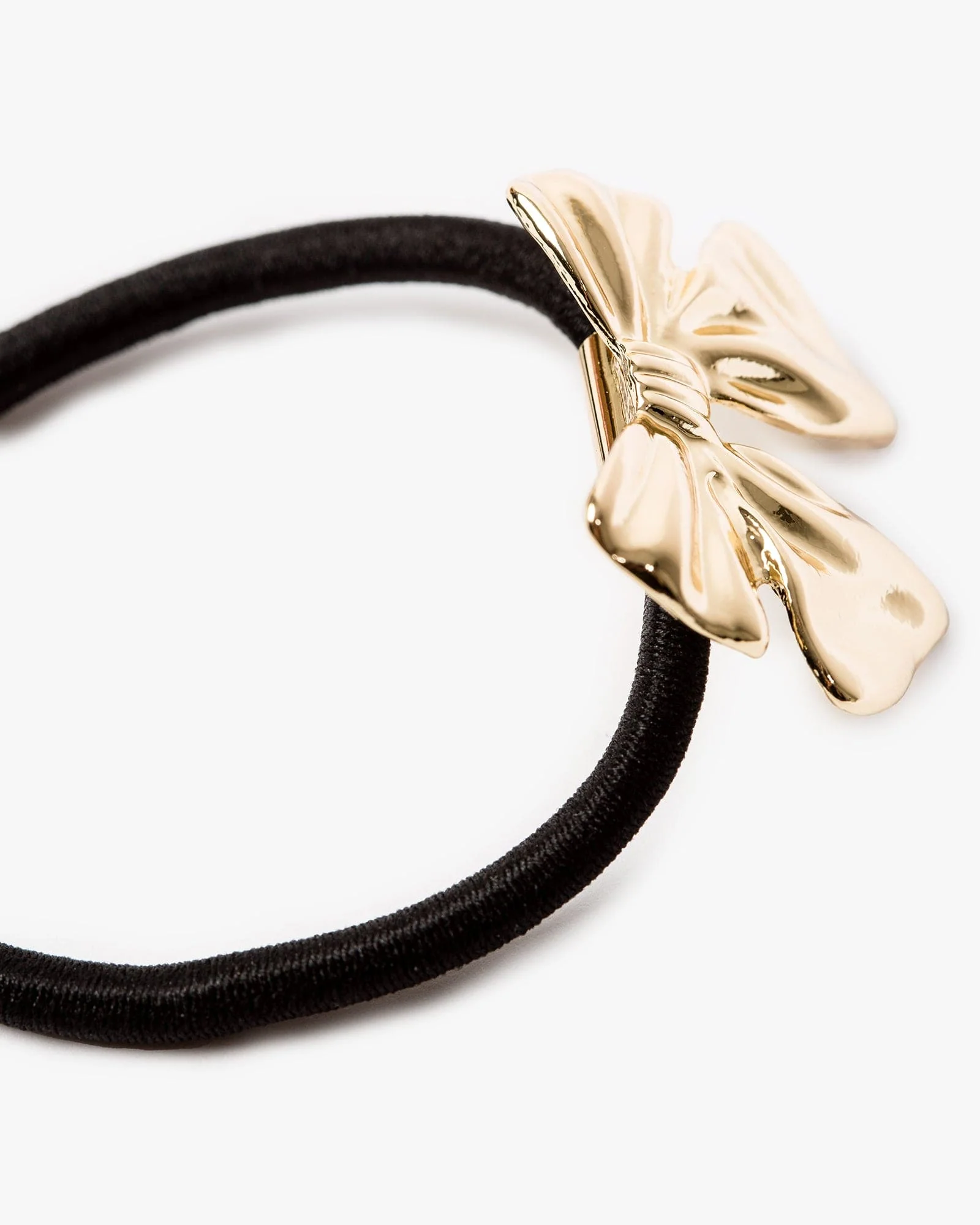 Gold Metal Bow Detail Hair Tie