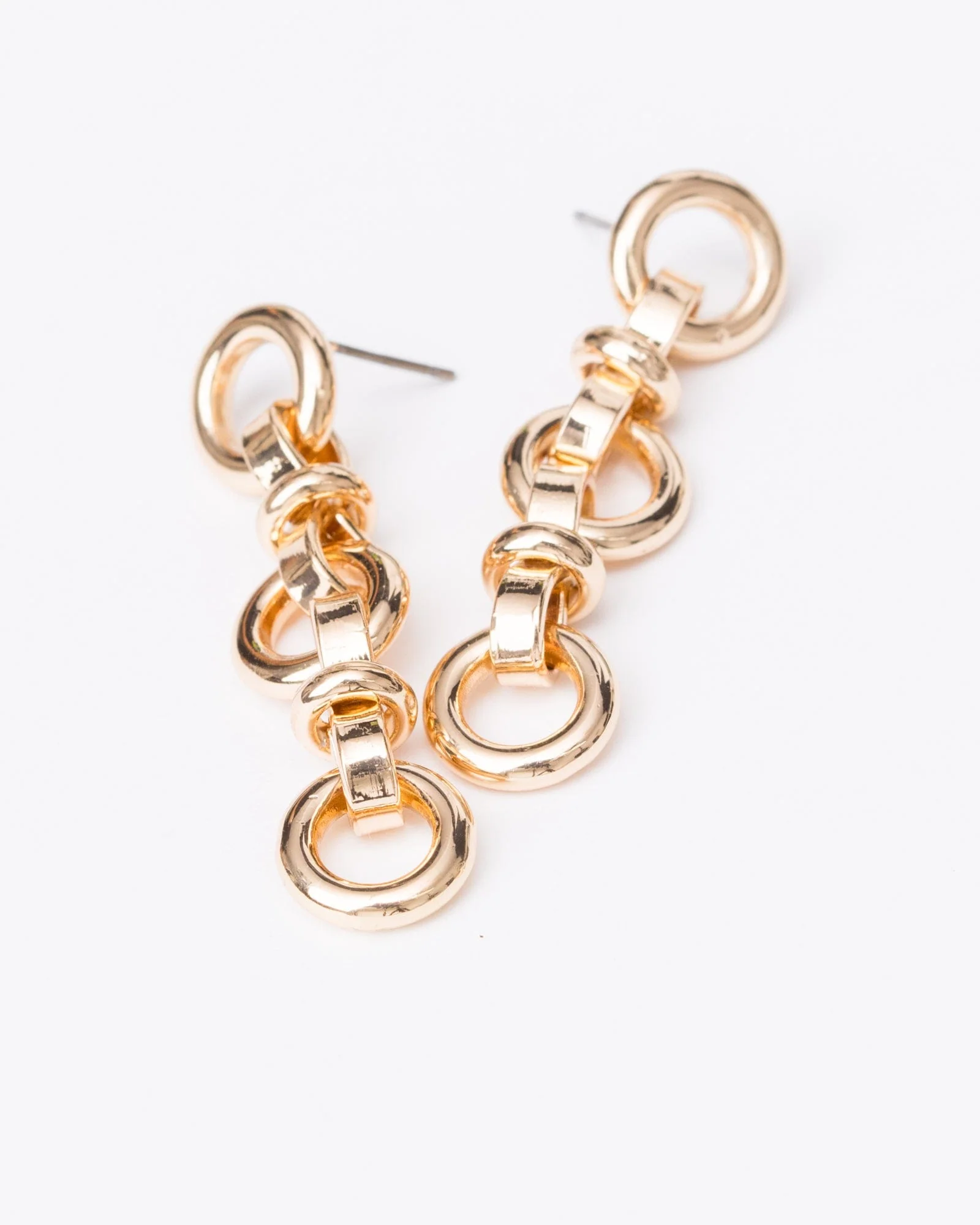 Gold Chain Link Drop Earrings