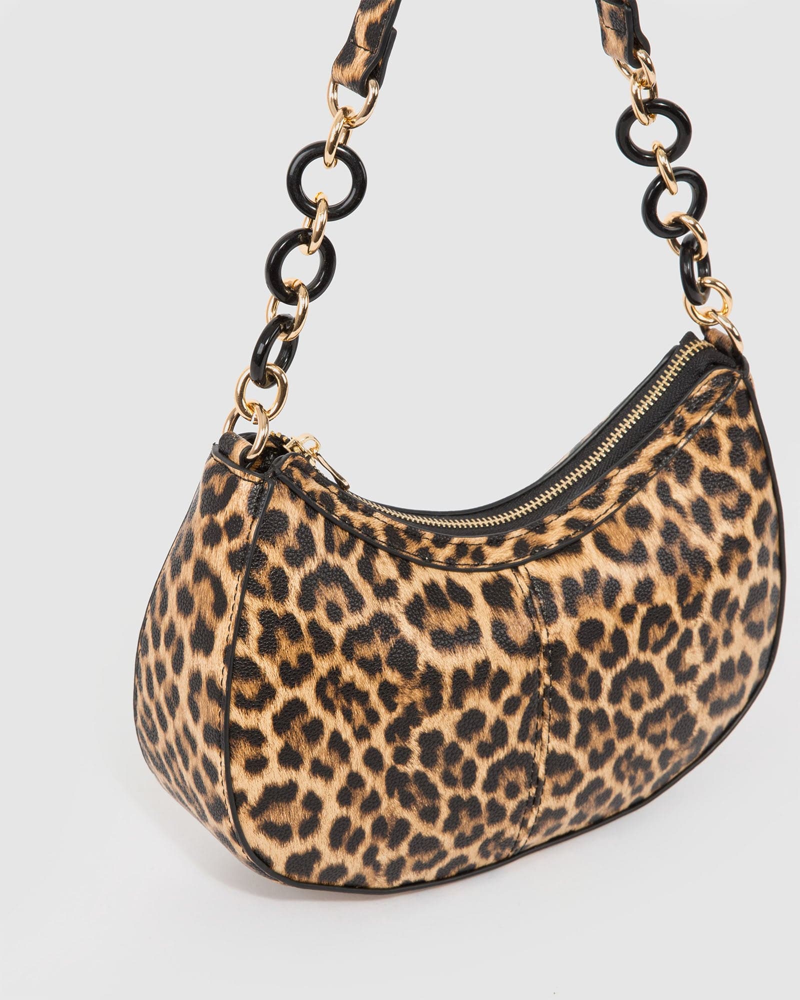 Leopard Print Posie Chain Shoulder Bag