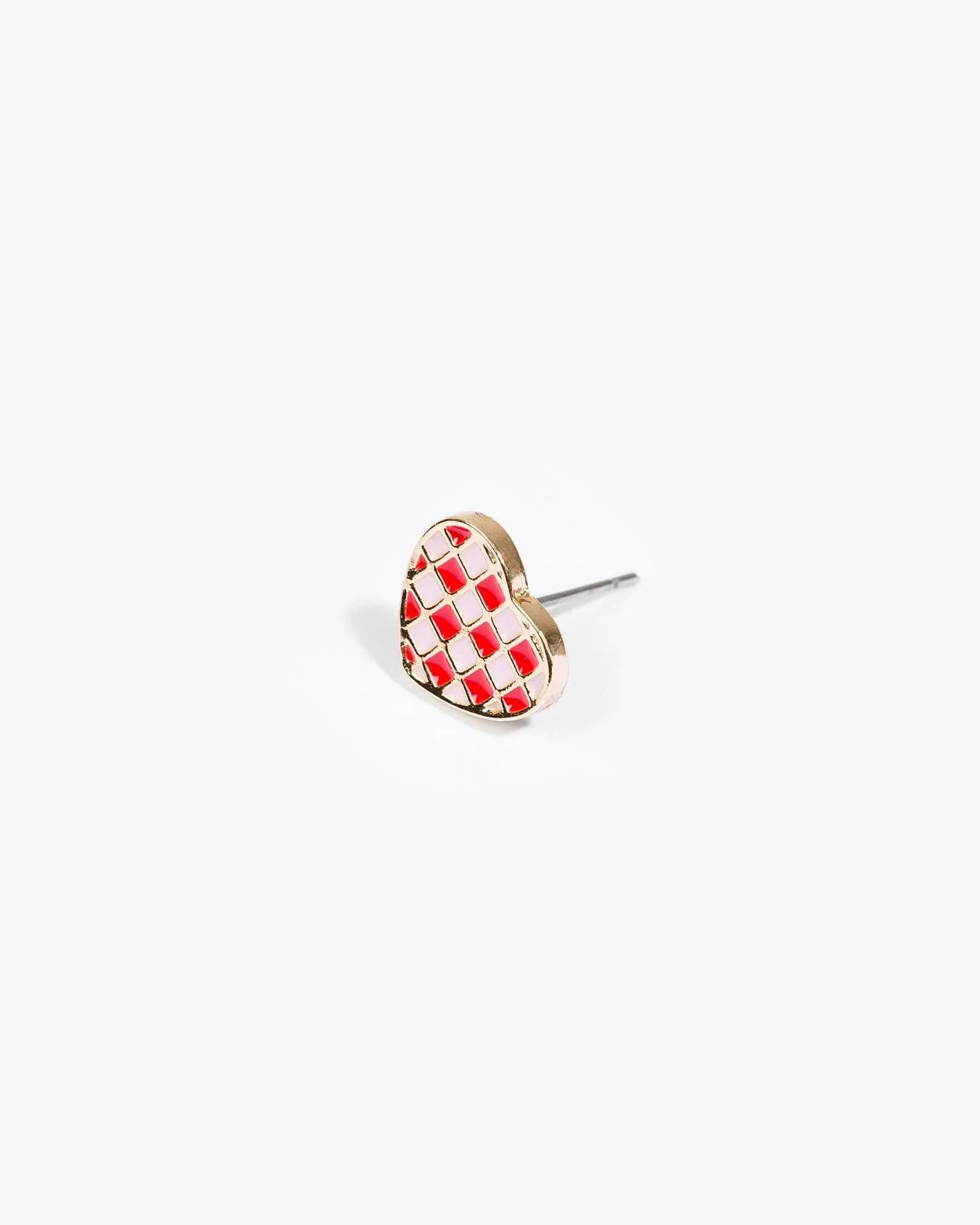 Multi Colour Checkerboard Heart Earrings