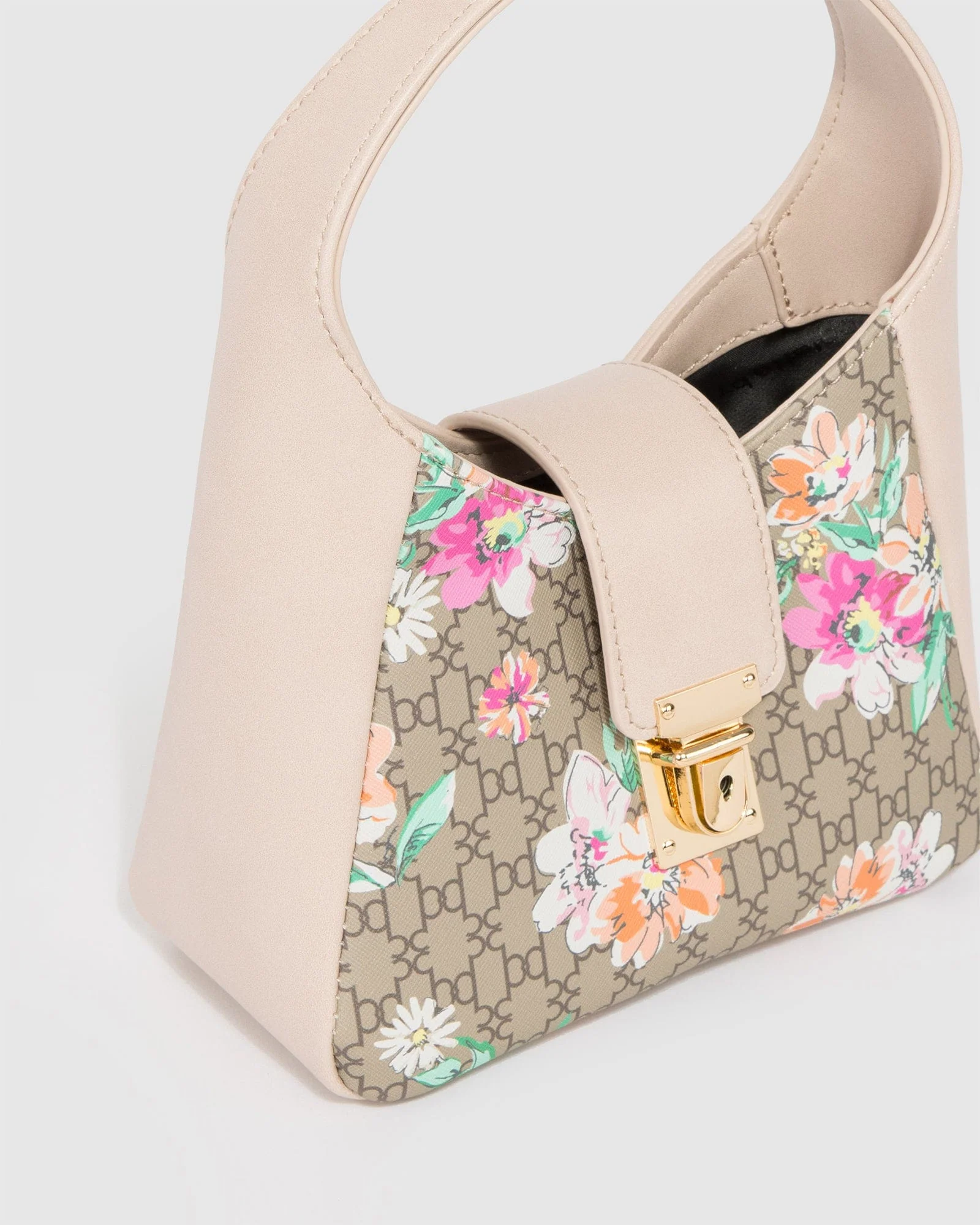 Floral Monogram Willa Panel Shoulder Bag