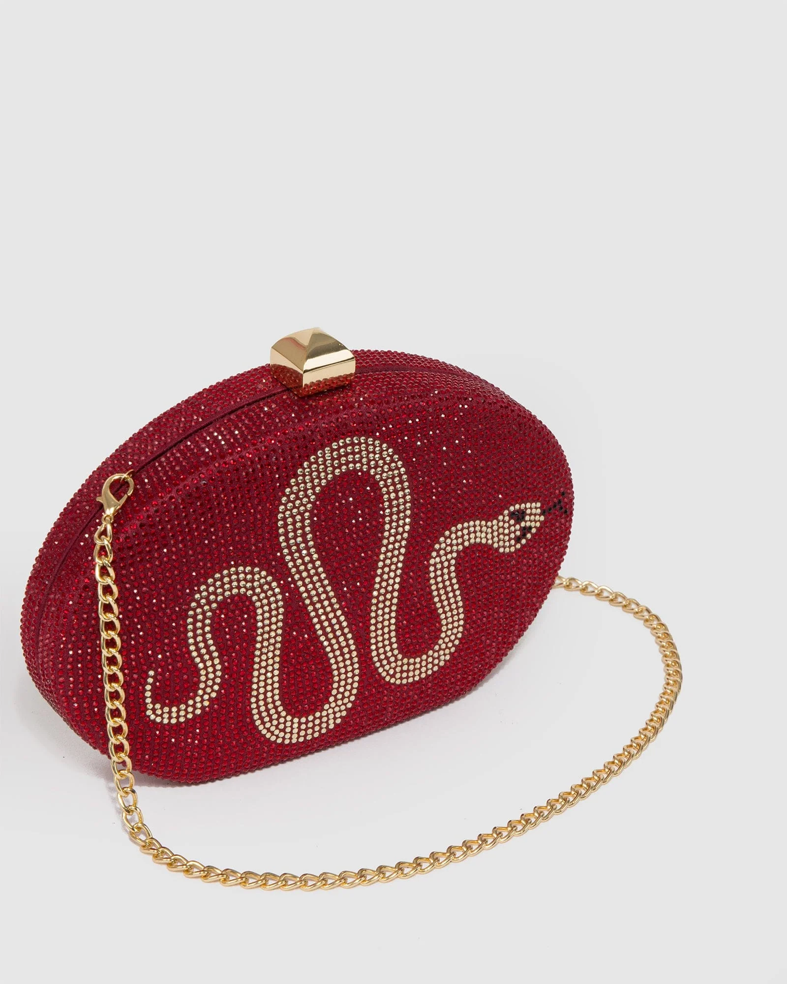 Red Gracie Snake Clutch Bag