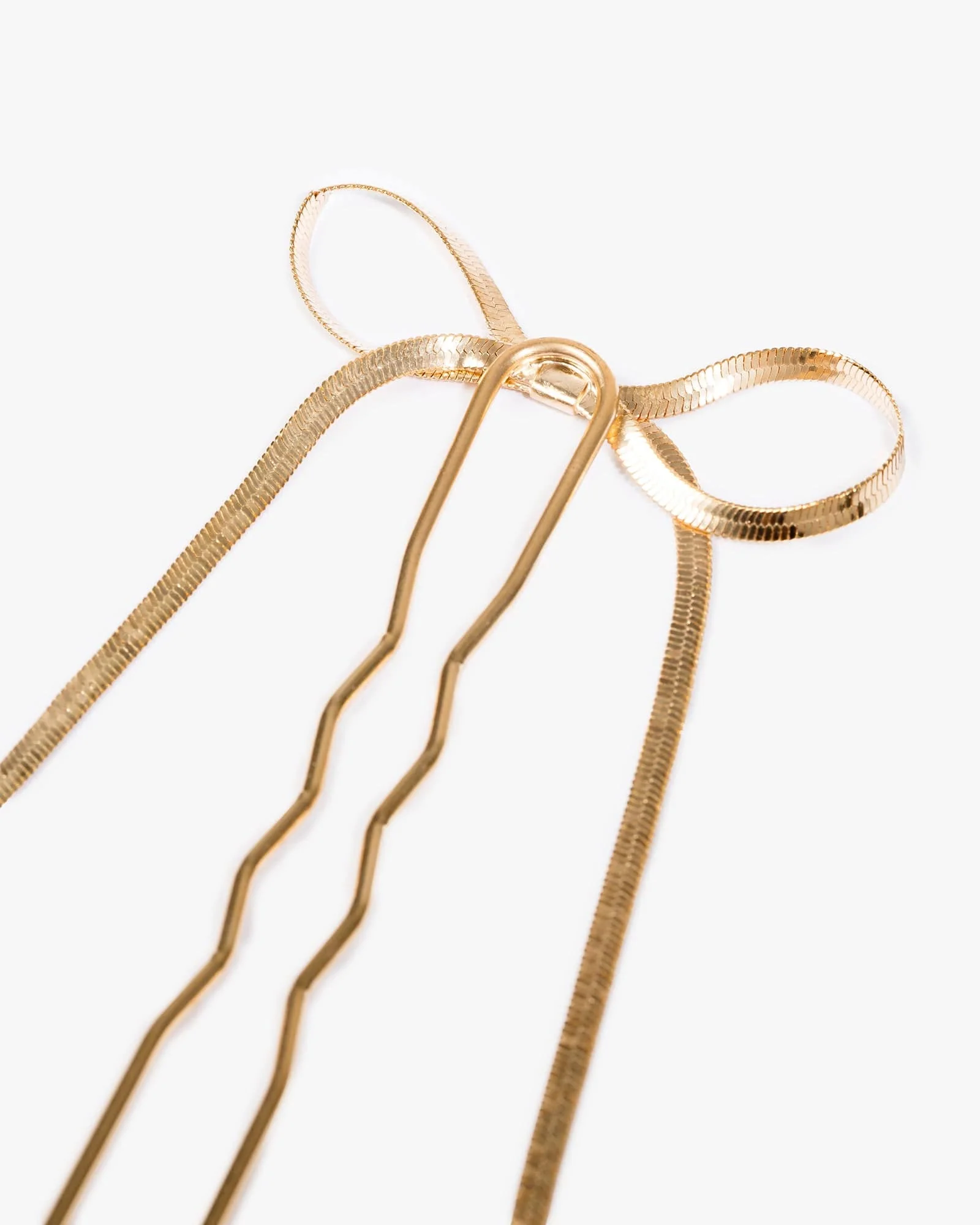 Gold Metal Bow Hair Comb