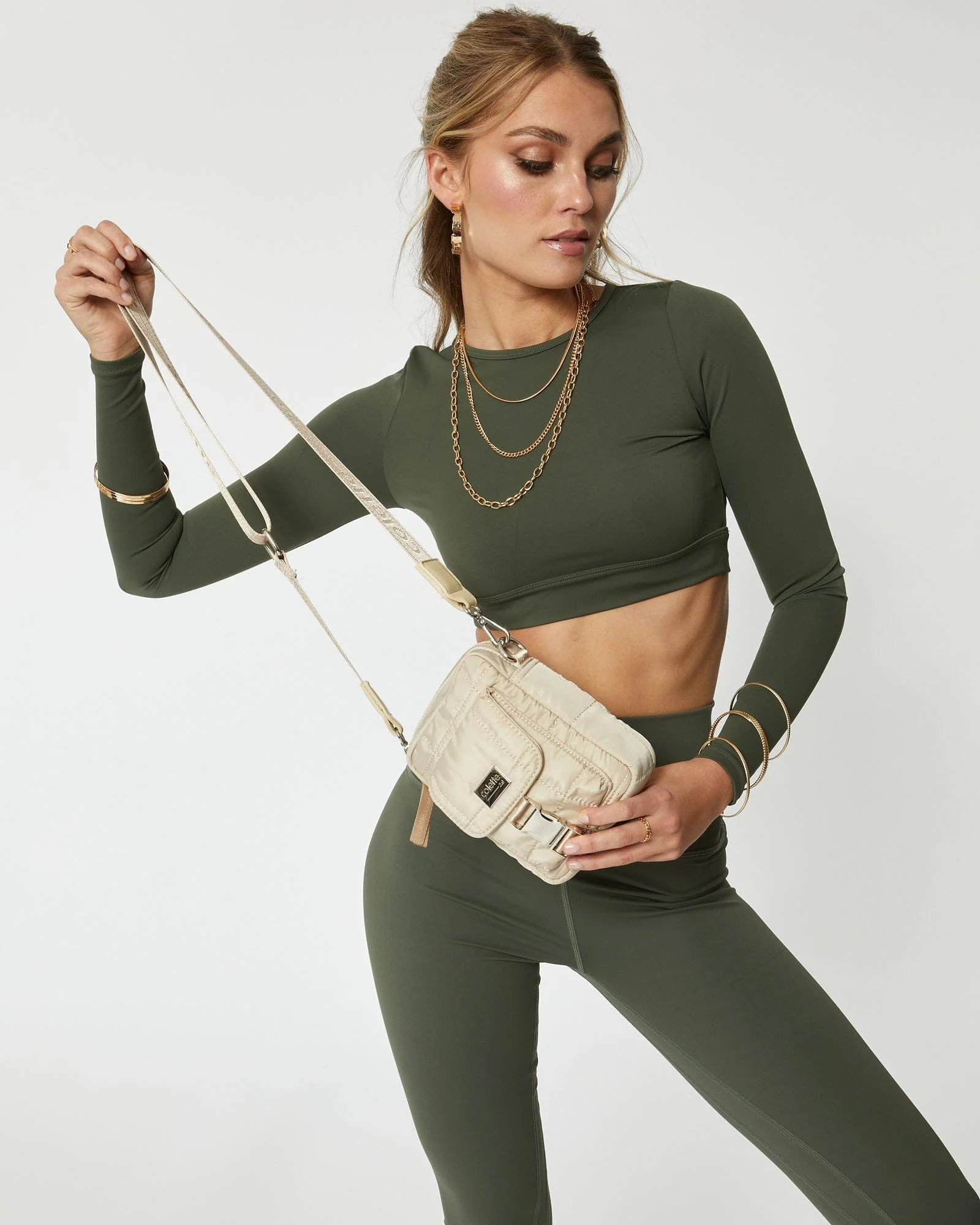 Ivory Emma Lock Crossbody Bag