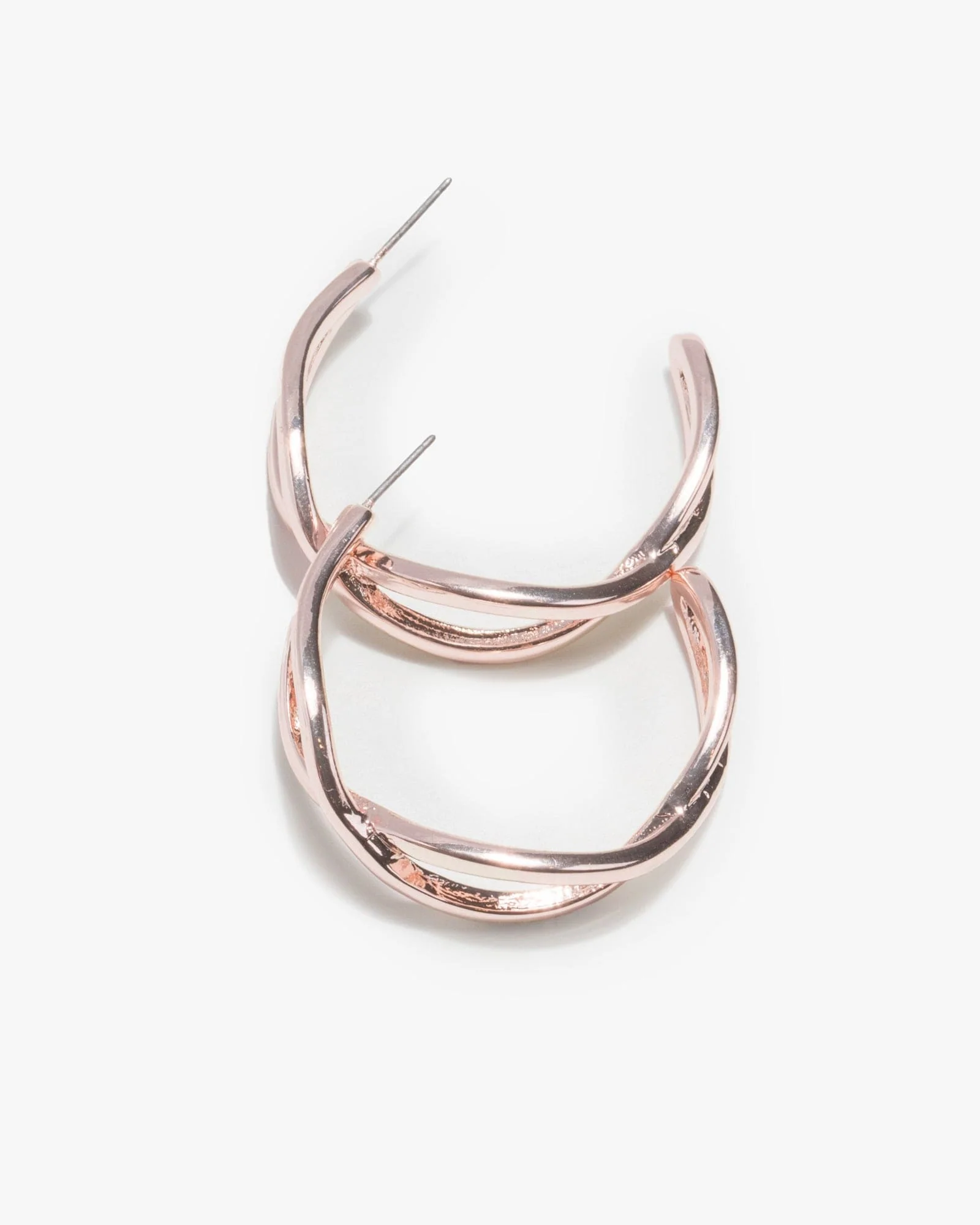 Rose Gold Light Twist Hoop Earrings