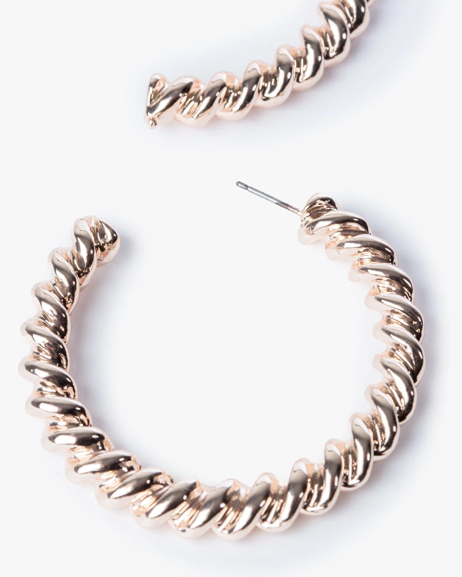 Rose Gold Medium Tight Twist Hoop Earrings