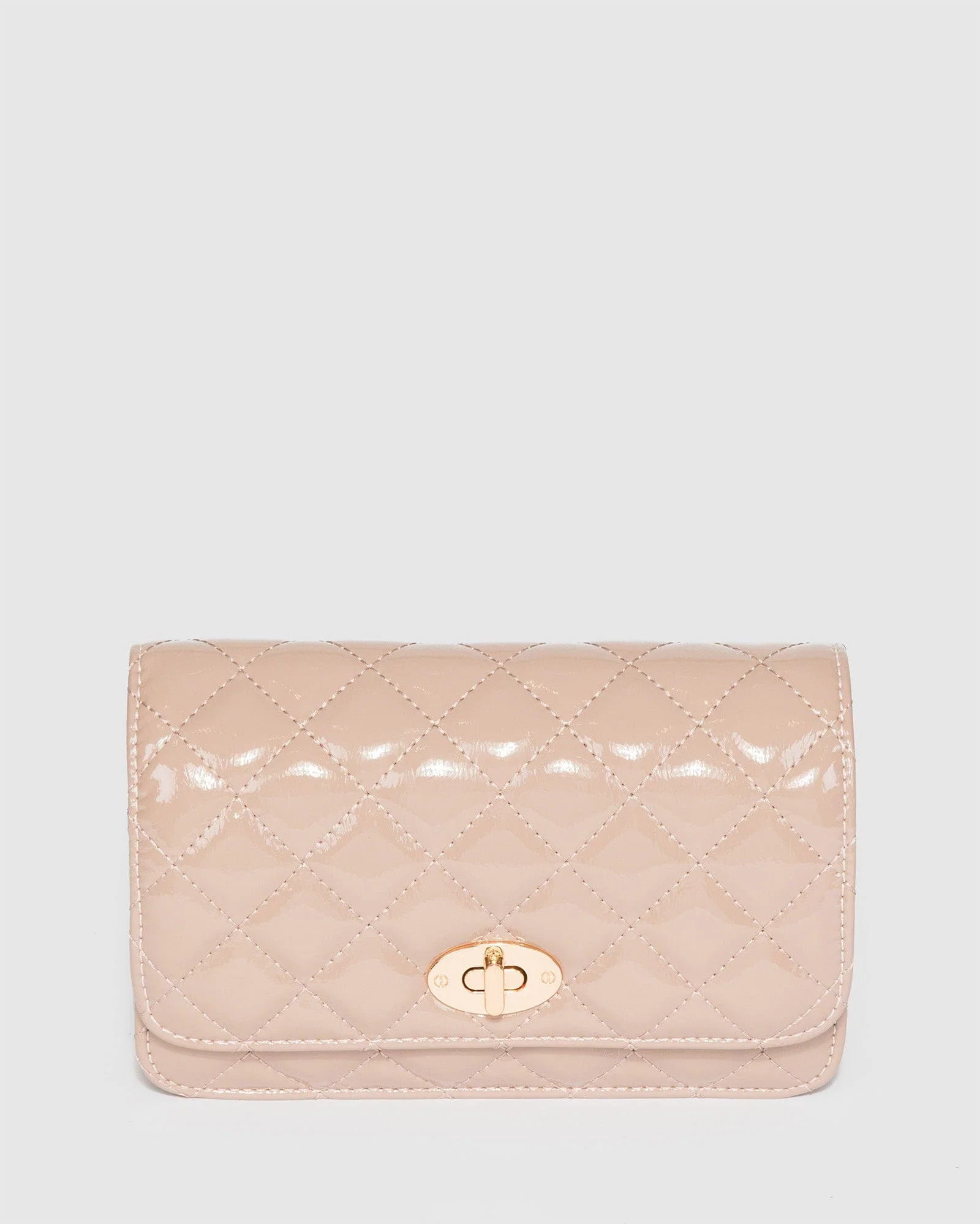 Taupe Eboni Quilted Crossbody Bag