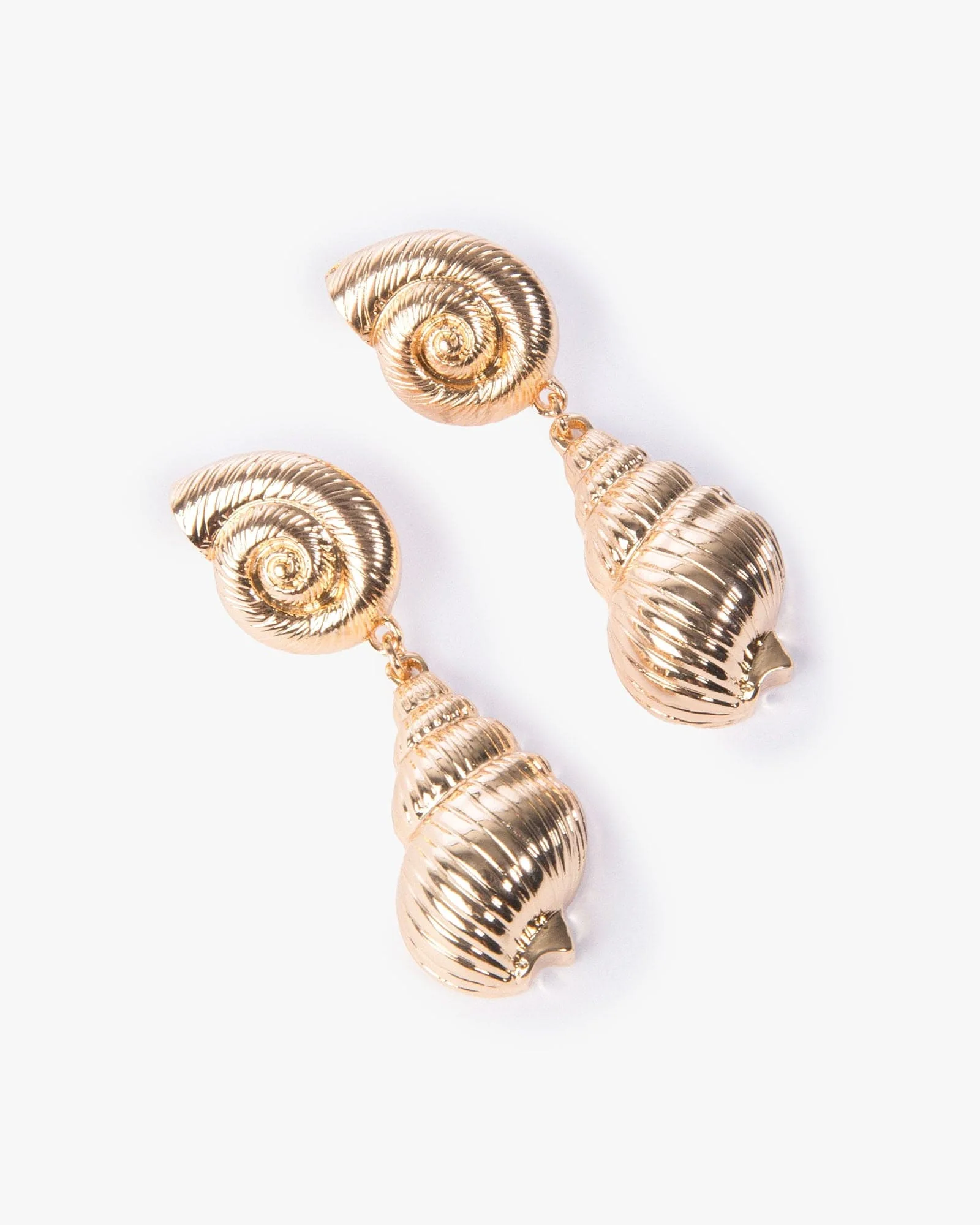 Gold Metal Seaside Drop Earrings
