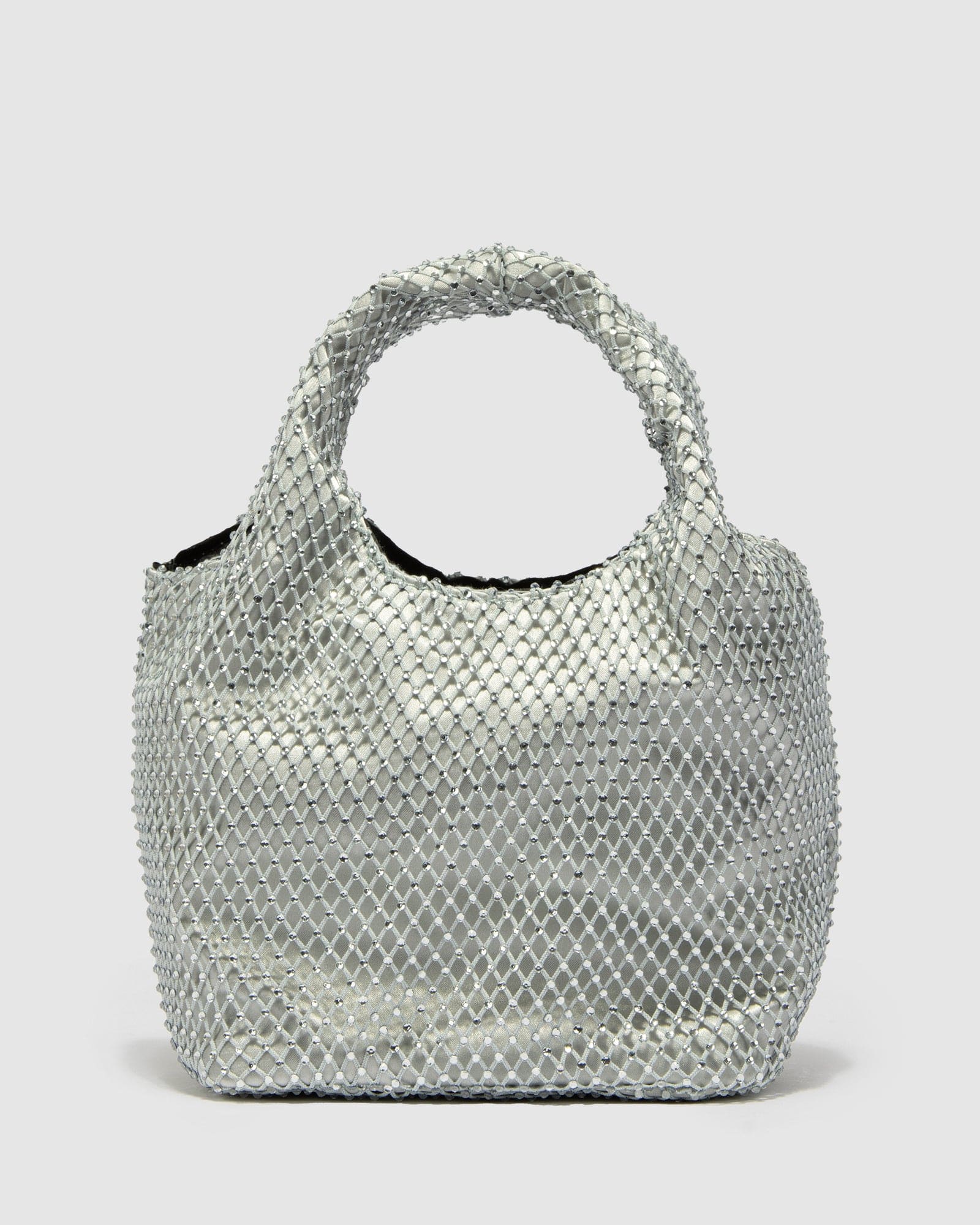 Silver Crystal Mesh Chantal Tote Bag