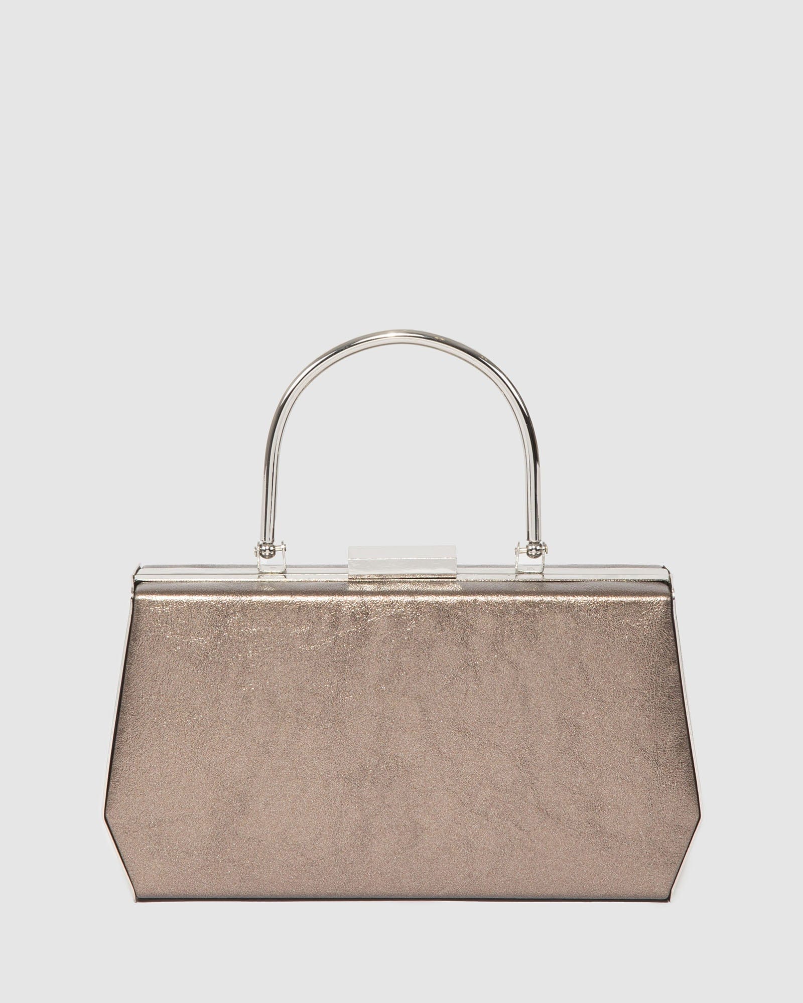 Pewter Gia Top Handle Clutch Bag