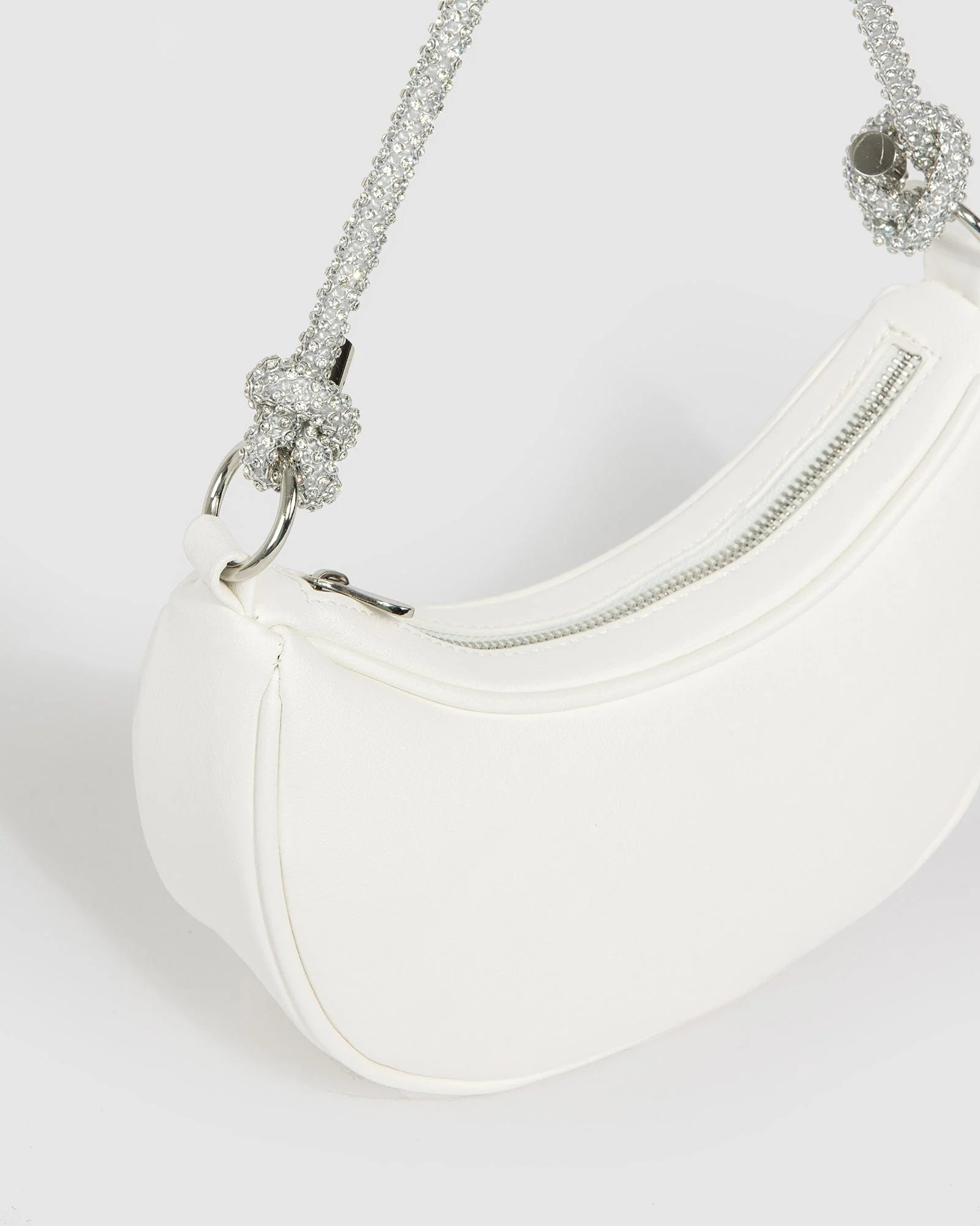 White Tarryn Crescent Shoulder Bag