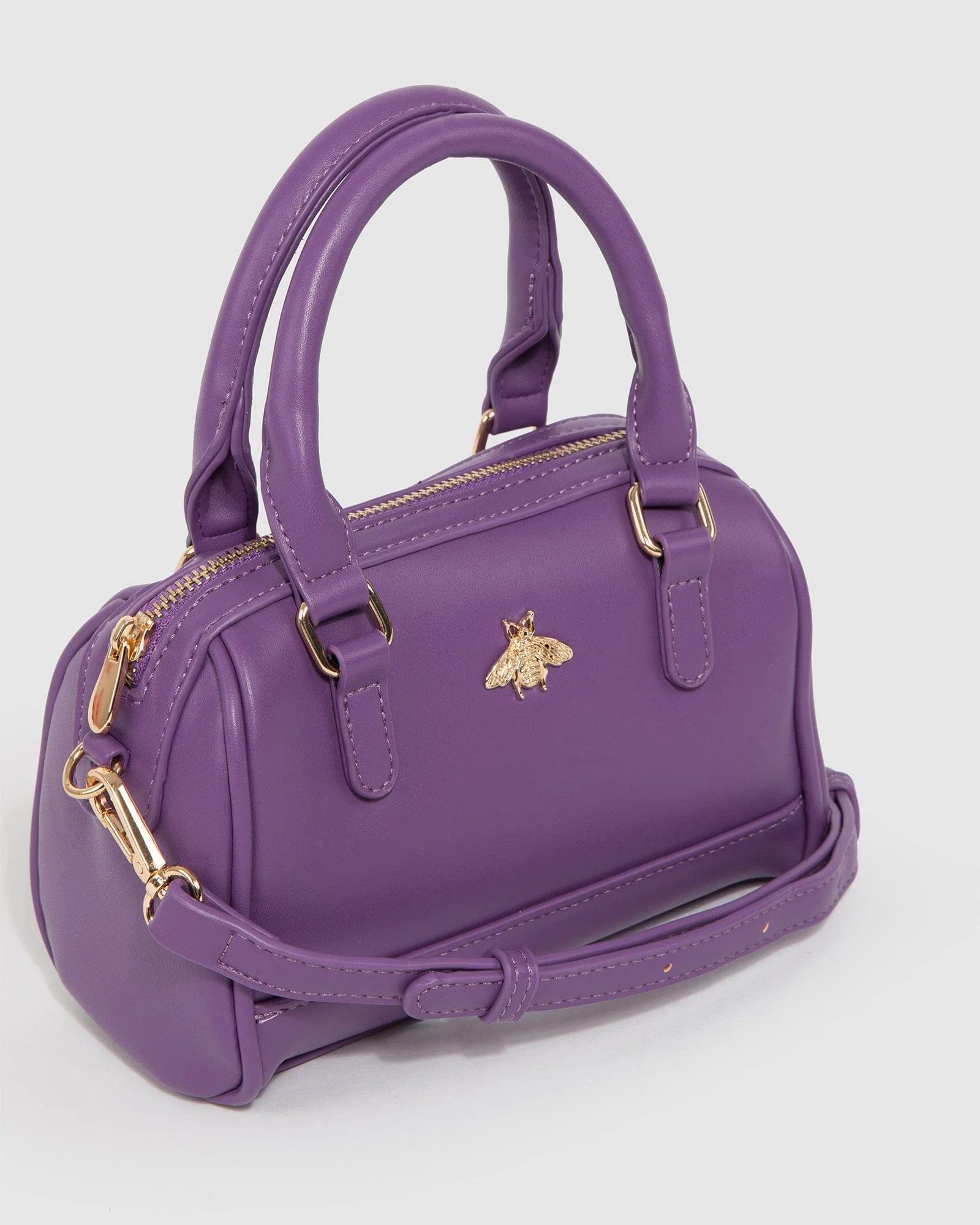Purple Ami Bee Mini Bowler Bag