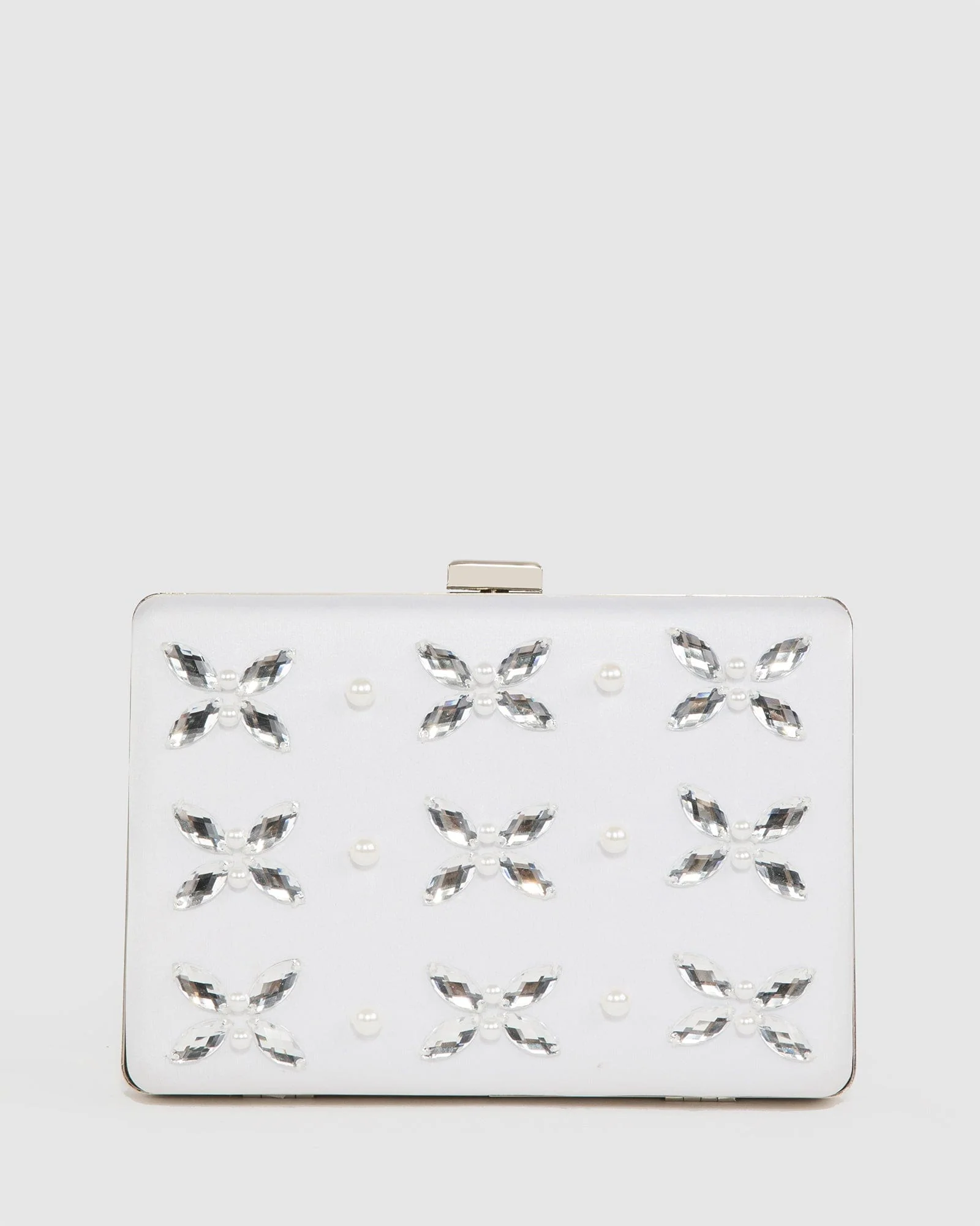 White Lizama Sparkle Clutch Bag