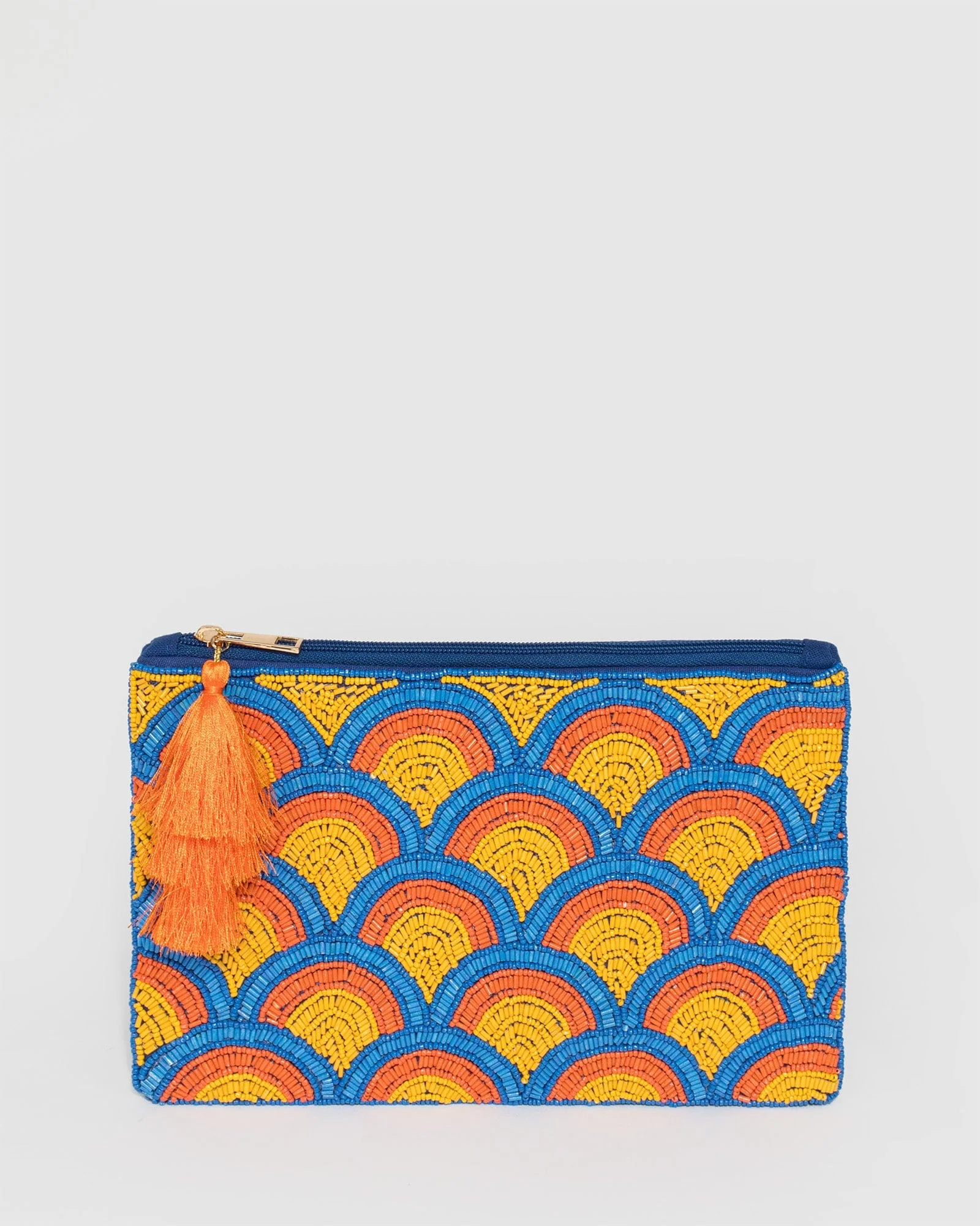 Multi Colour Sarah Beaded Clutch Bag