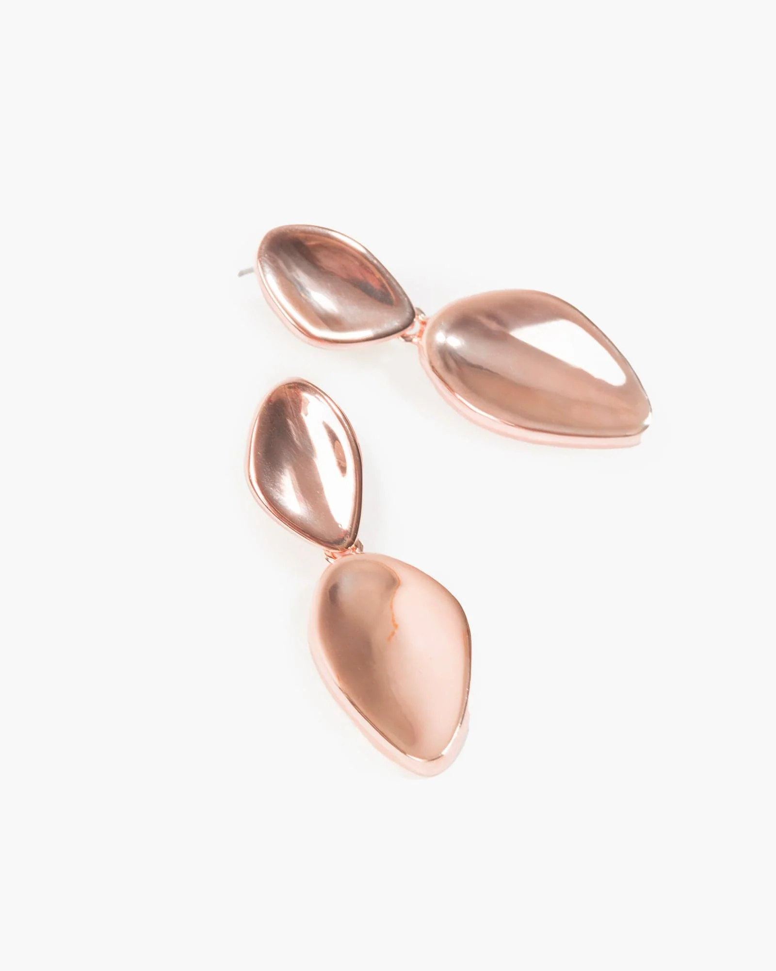 Rose Gold Irregular Simple Drop Earrings