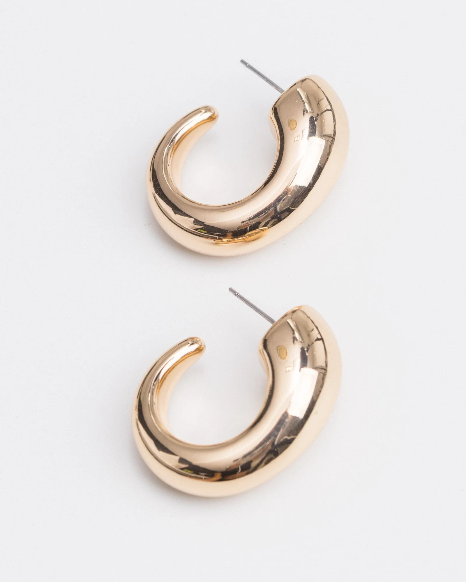 Gold Hook Hoop Earrings