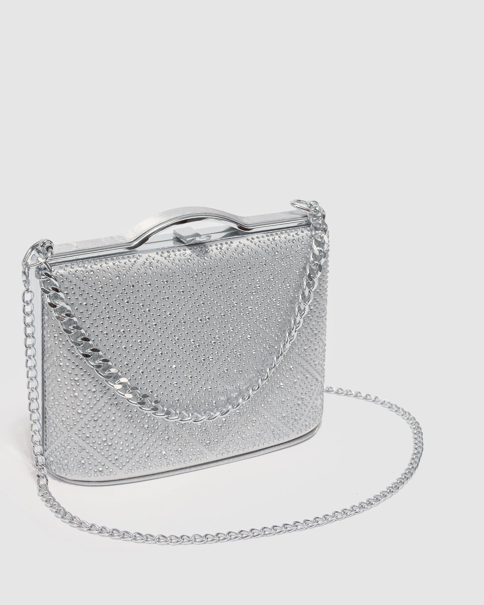 Silver Tullia Checkered Chain Bag