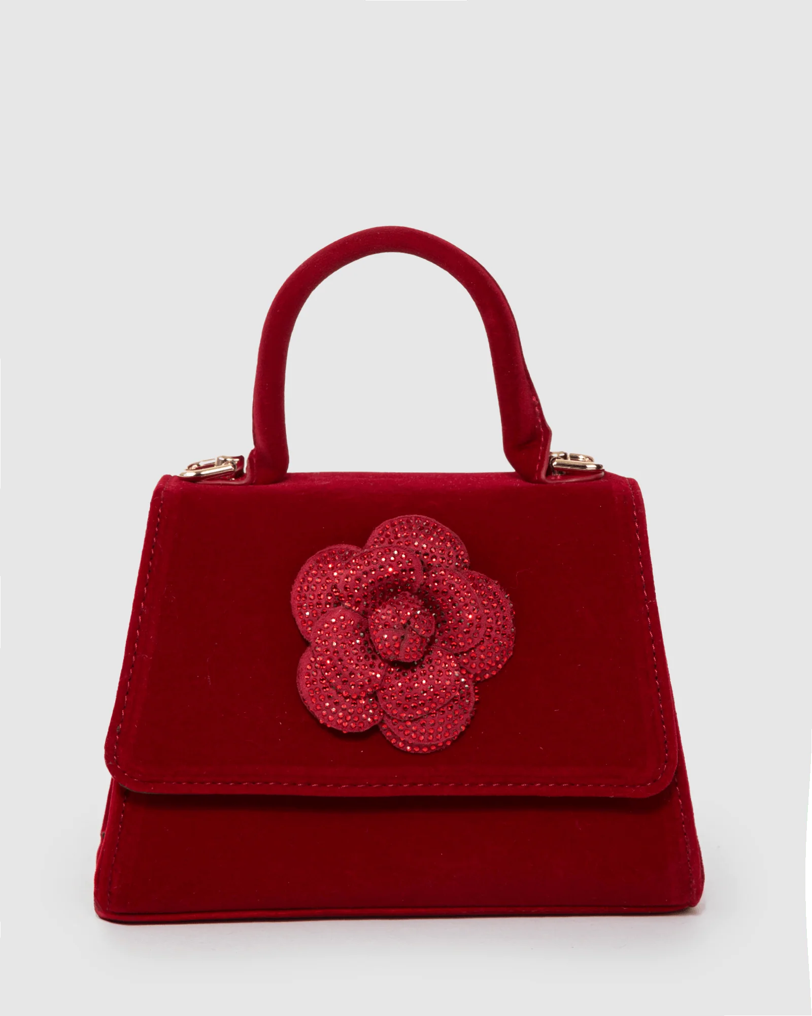 Red Lilith Rose Top Handle Bag