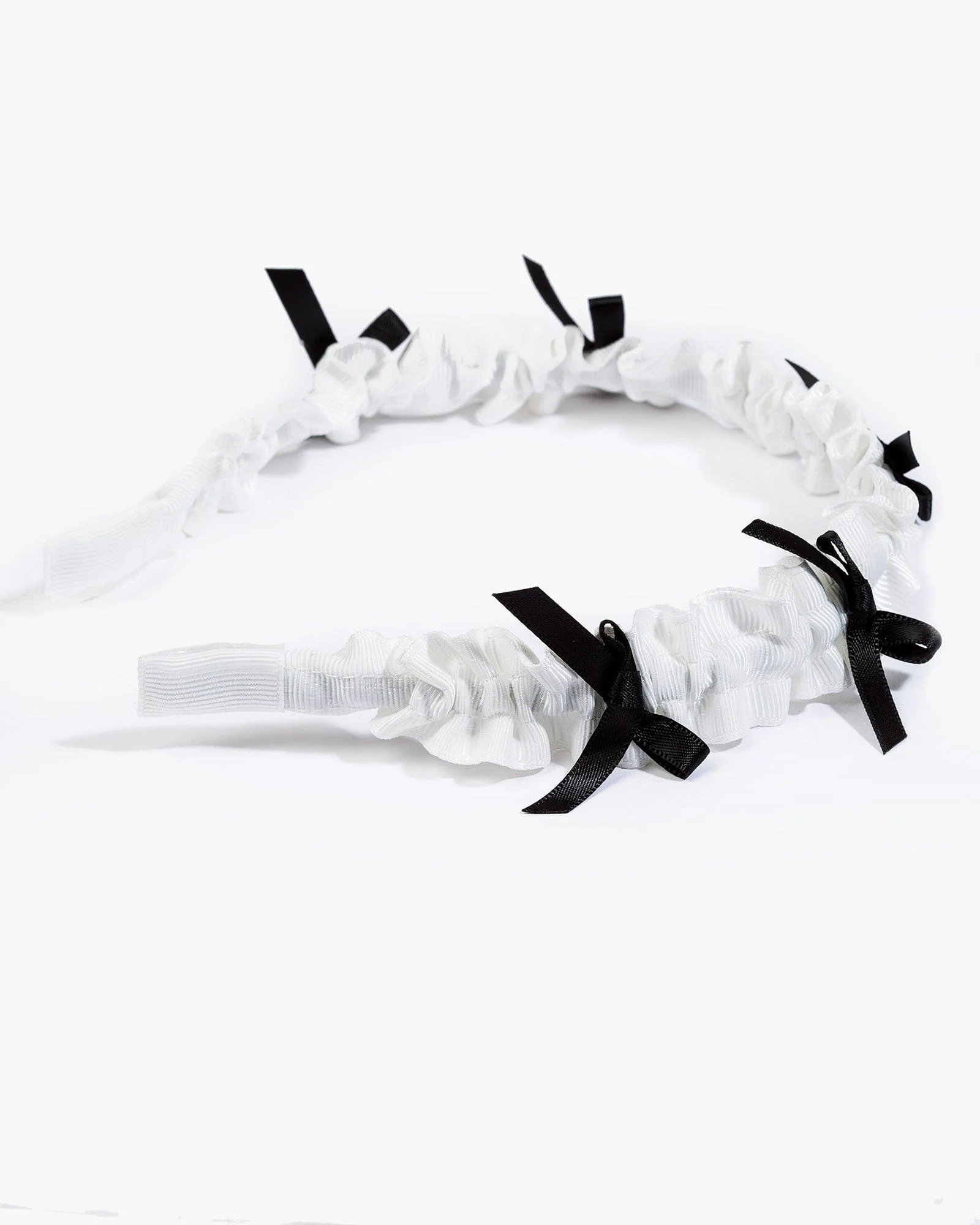 White Bow Detail Ruffle Headband