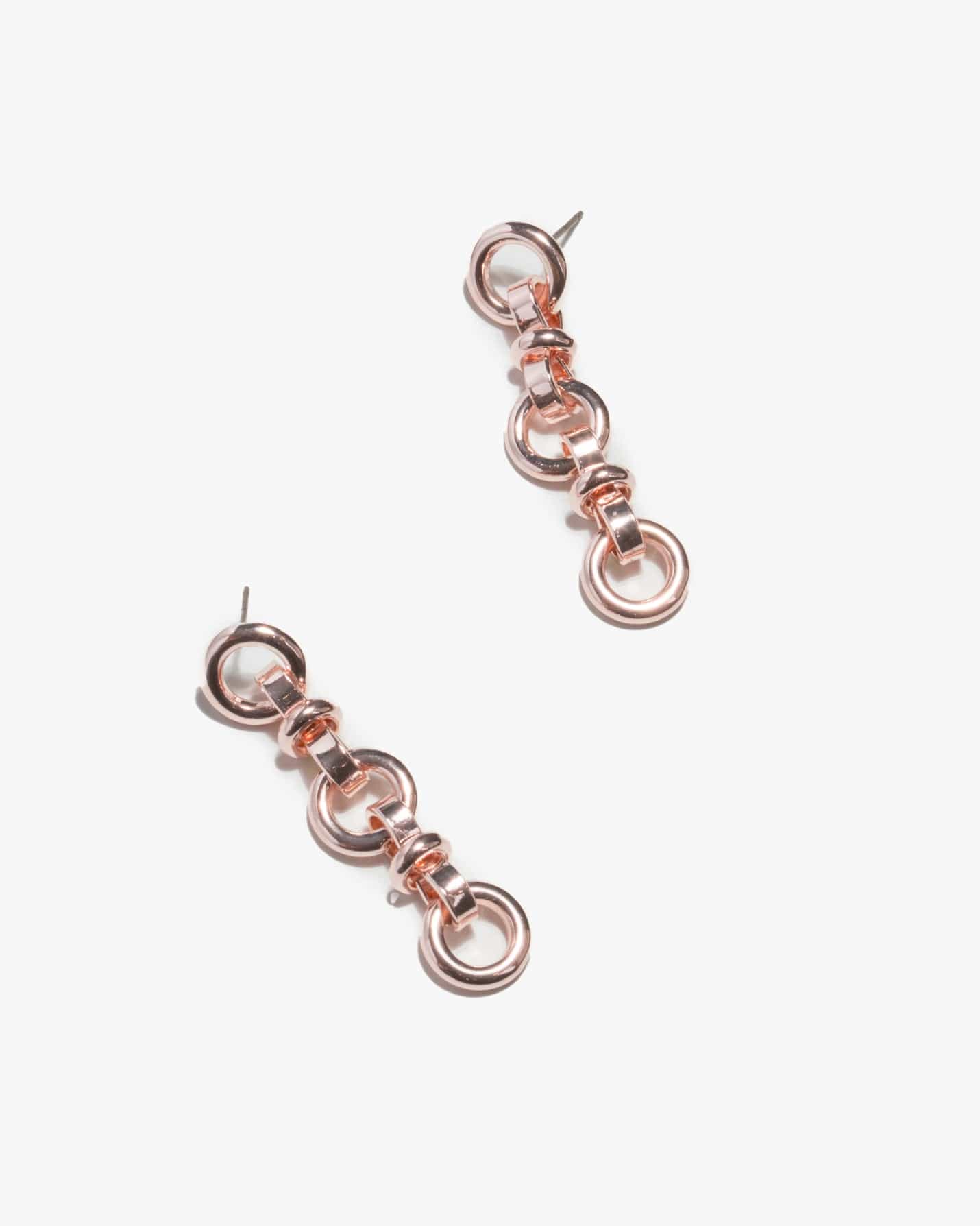 Rose Gold Chain Link Drop Earrings
