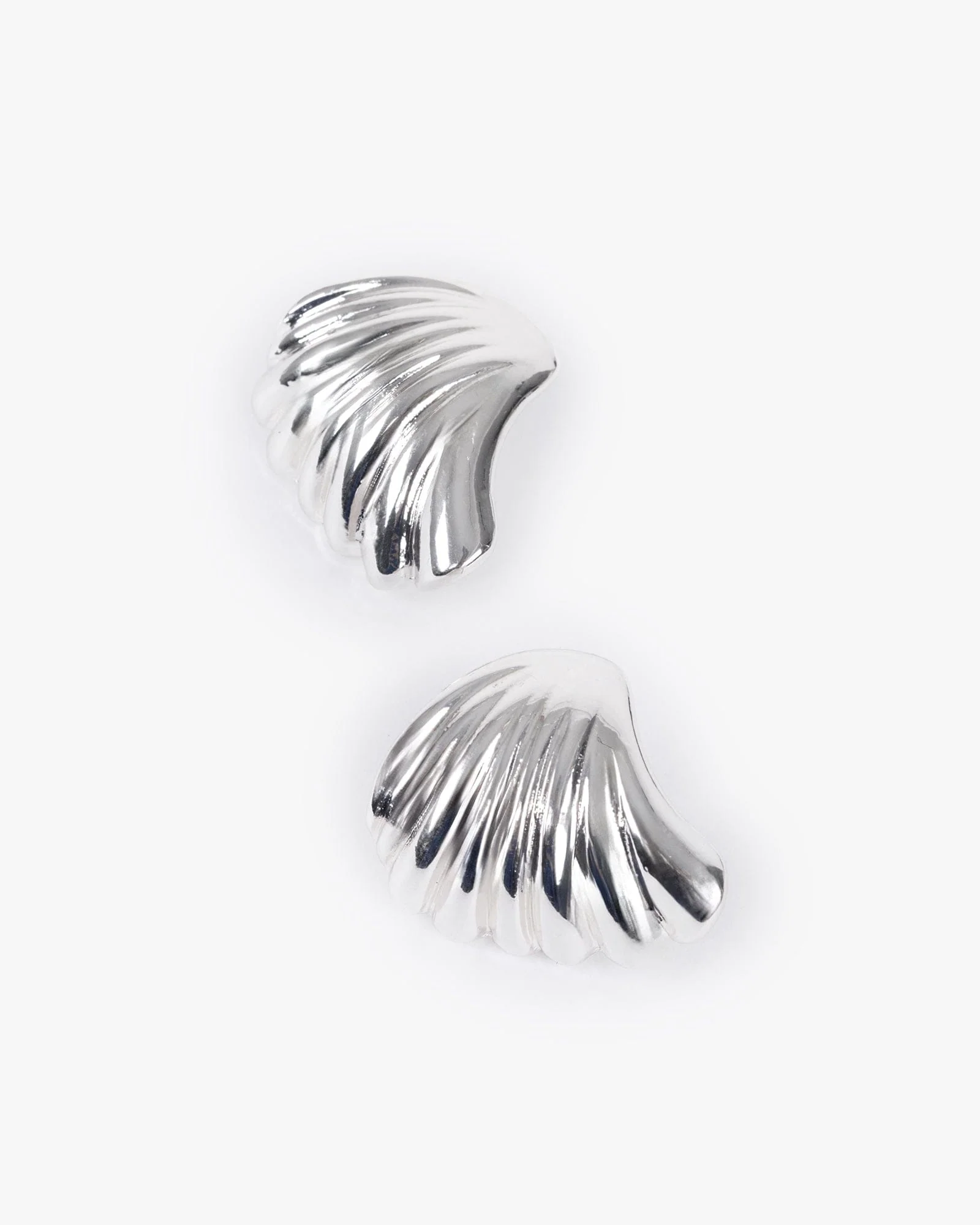 Silver Swirl Statement Stud Earrings