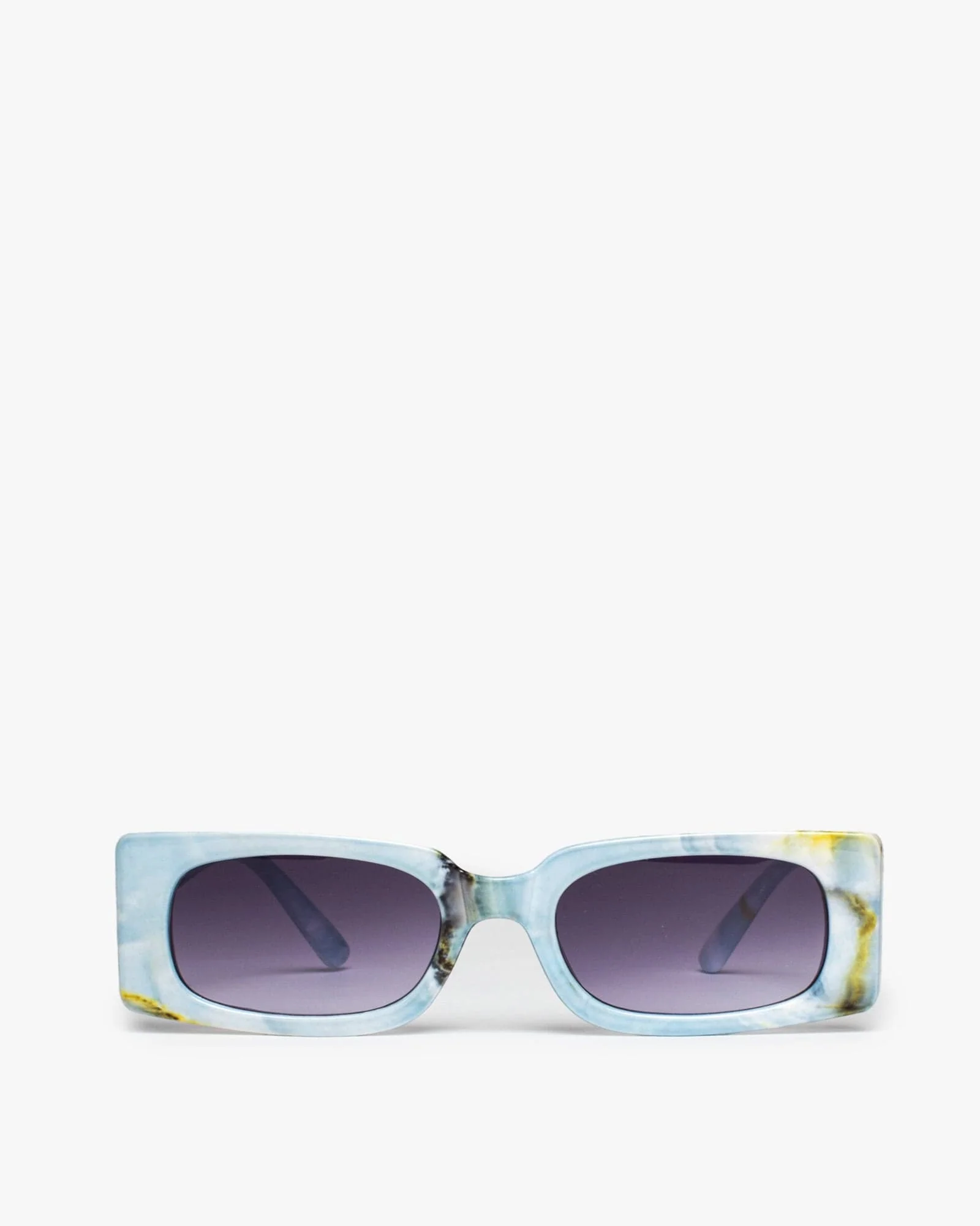 Blue Rectangle Thin Sunglasses