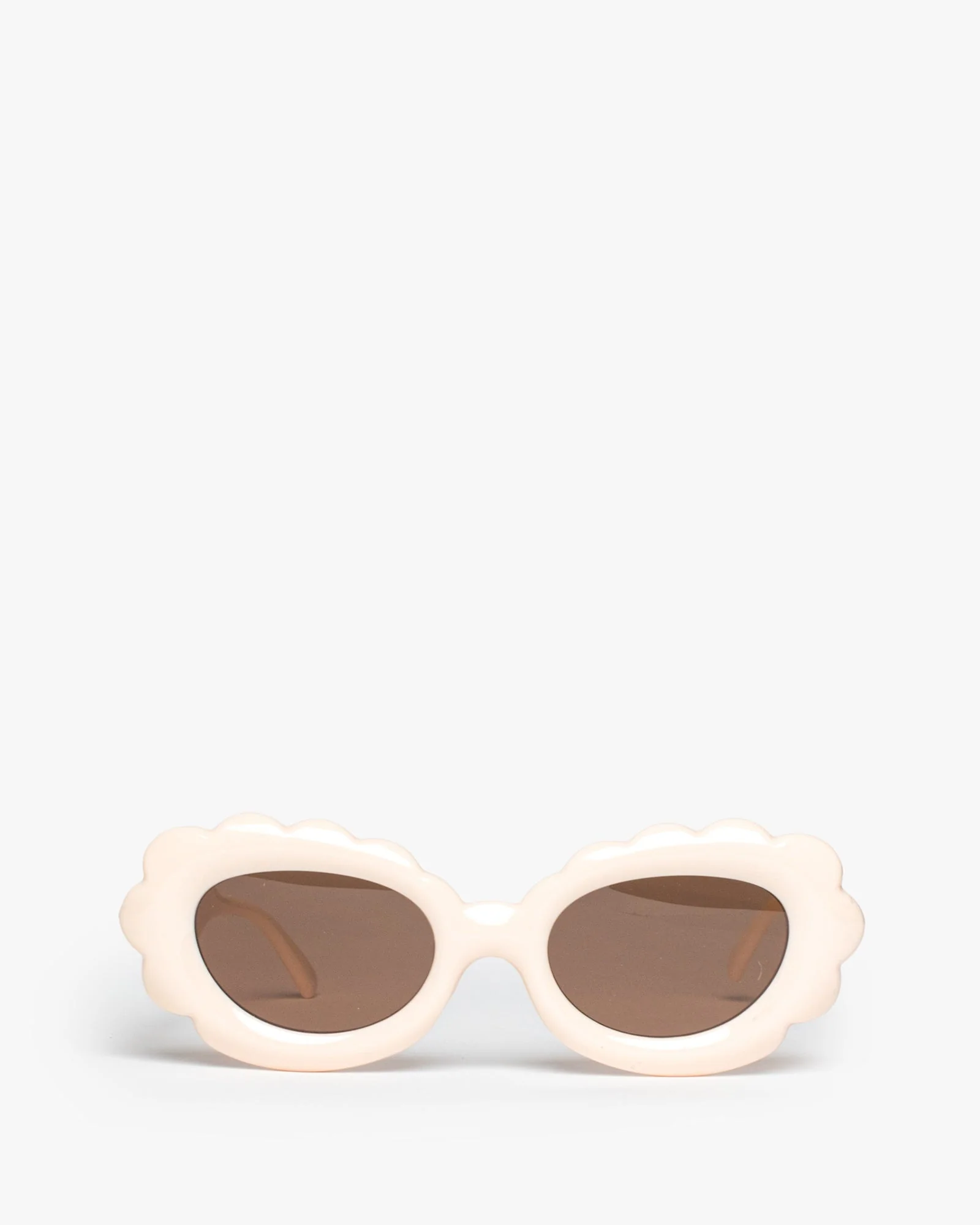 Cream Scalloped Edge Sunglasses