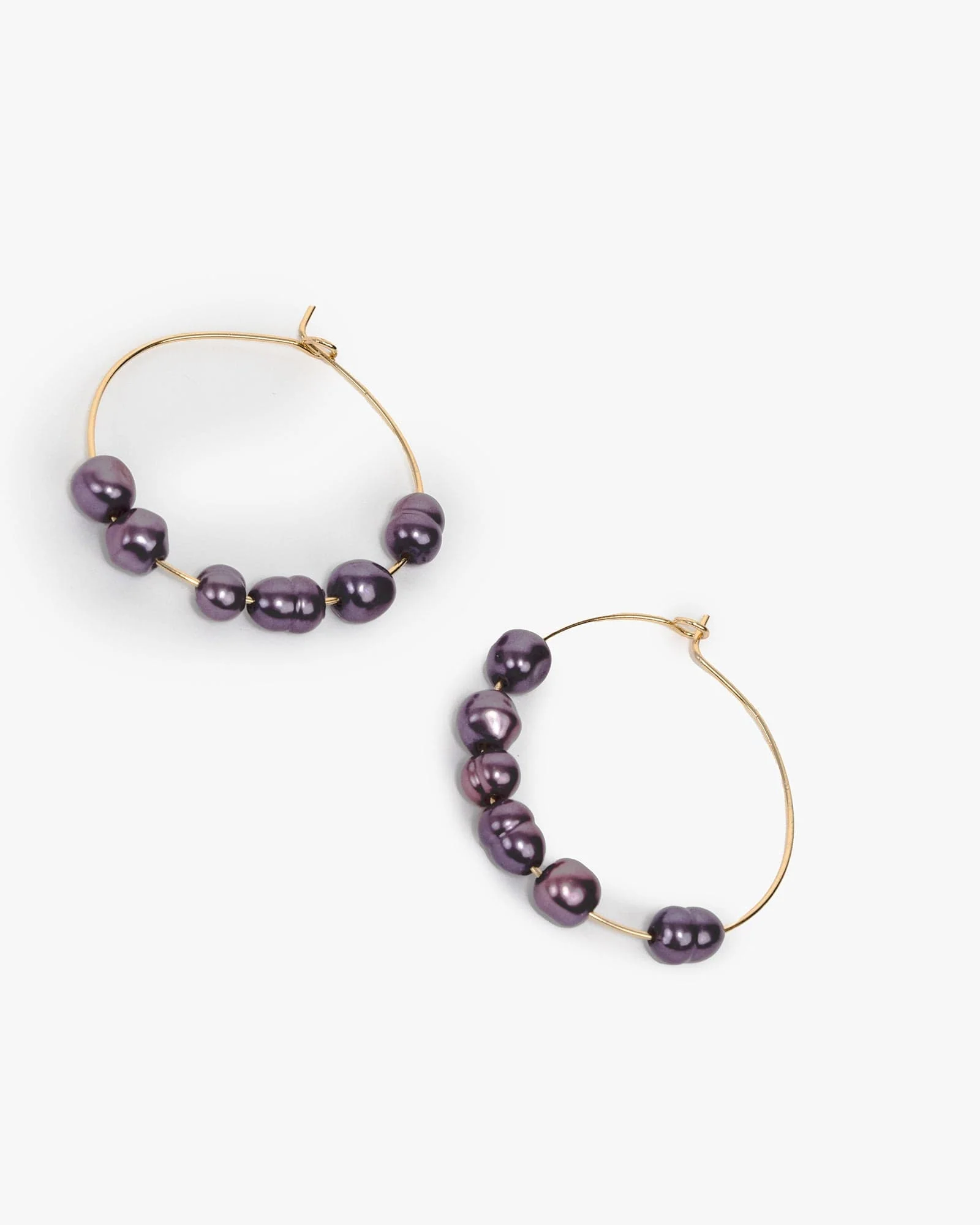 Blue Pearl Fine Hoop Earrings