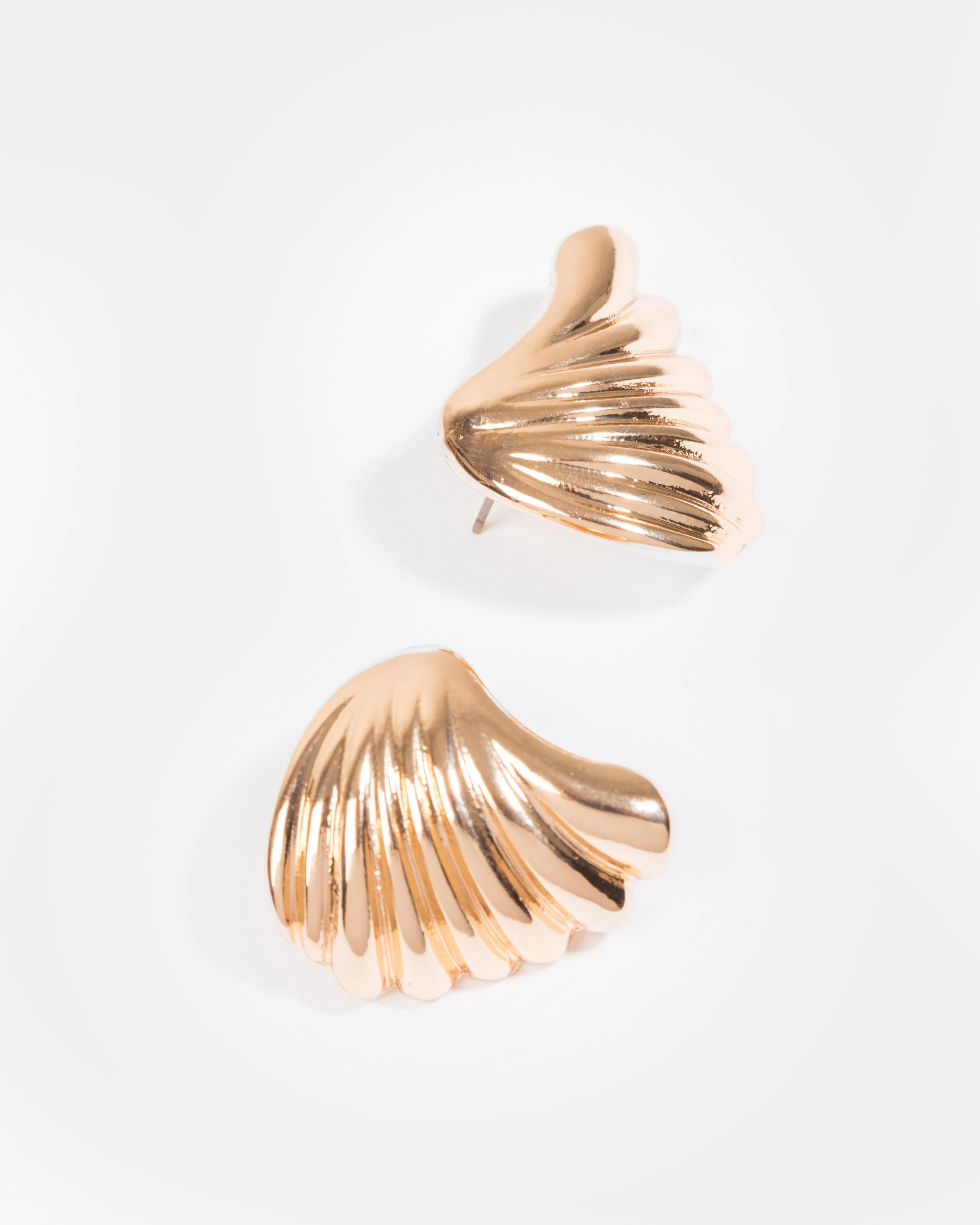 Gold Swirl Statement Stud Earrings
