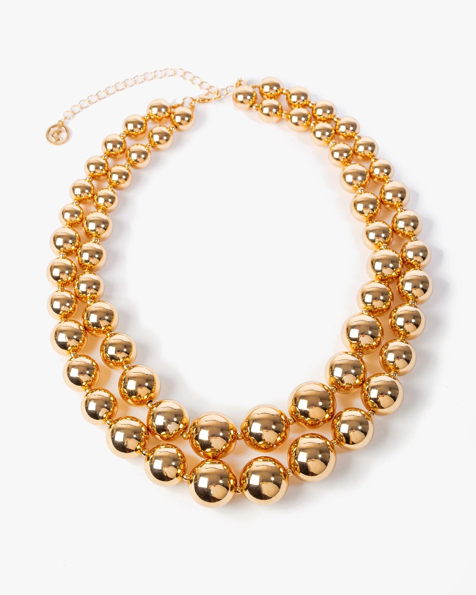 Gold Beaded Layered Necklace