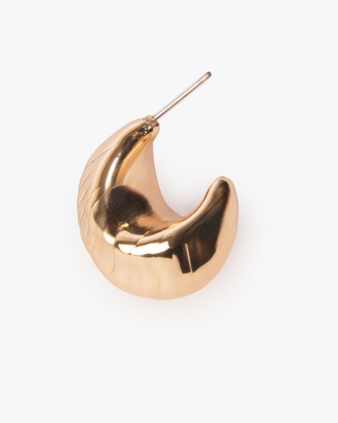 Gold Textured Chubby Small Hoop Earrings