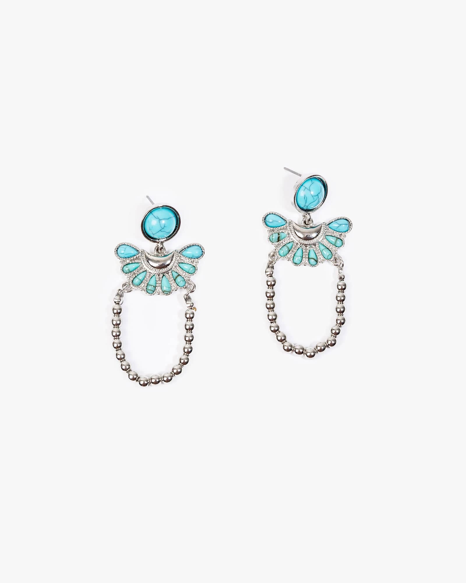 Multi Colour U Shape Drop Earrings
