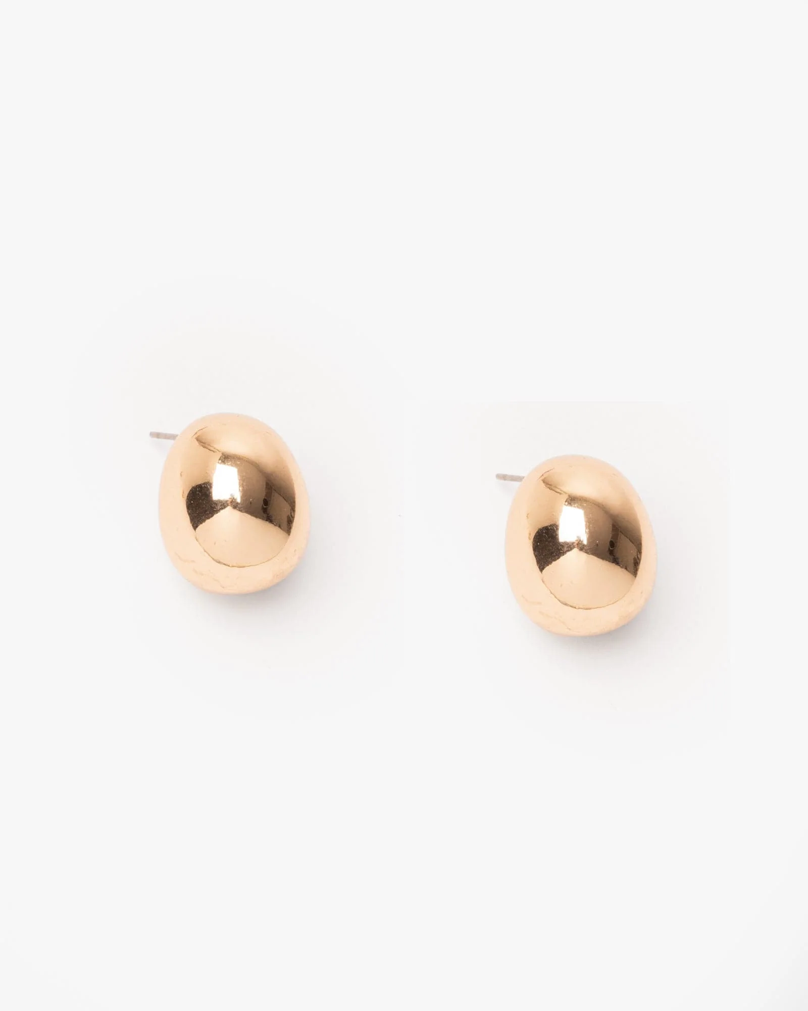 Gold Chubby Drop Stud Earrings