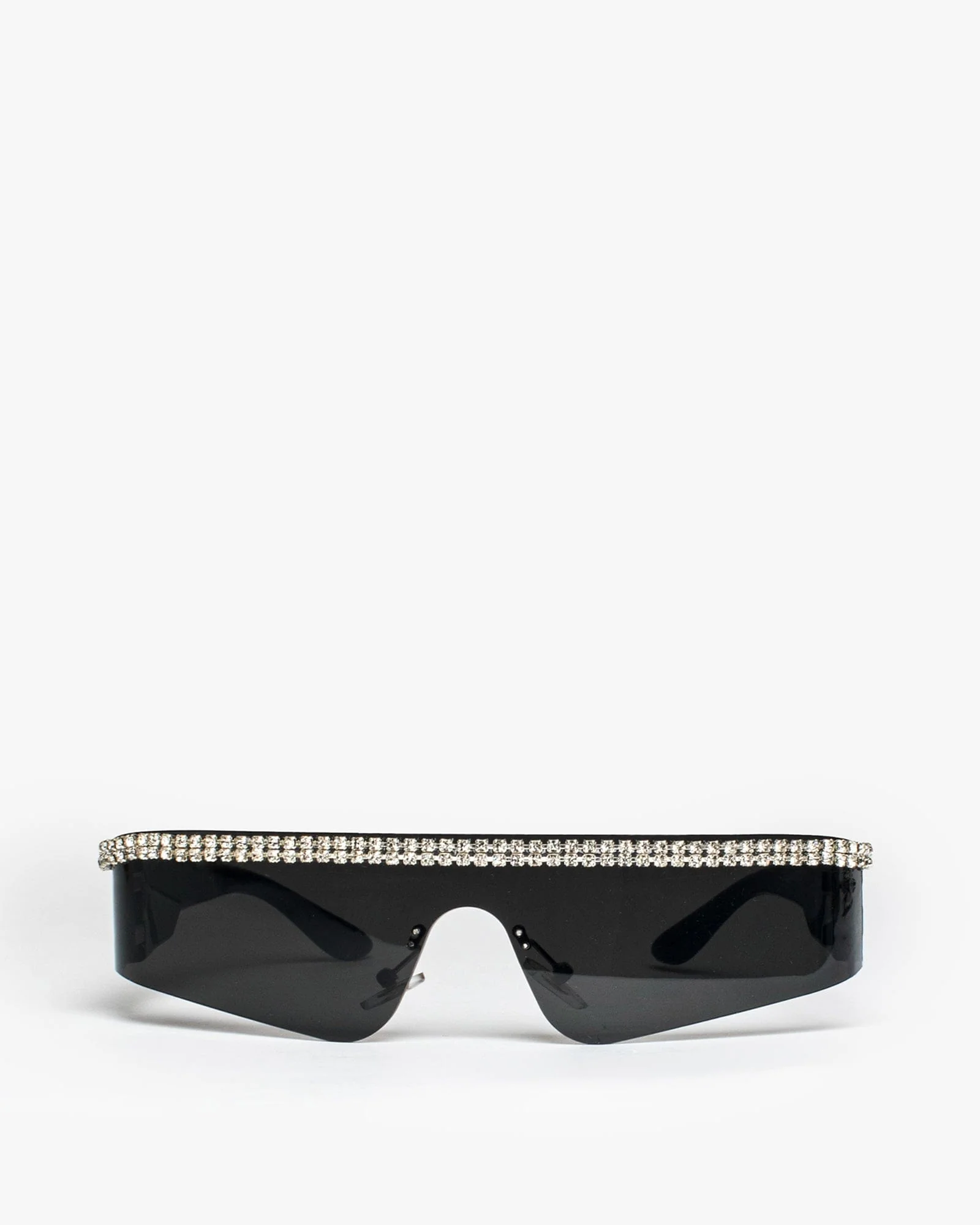 Black Crystal Detail Sheild Sunglasses