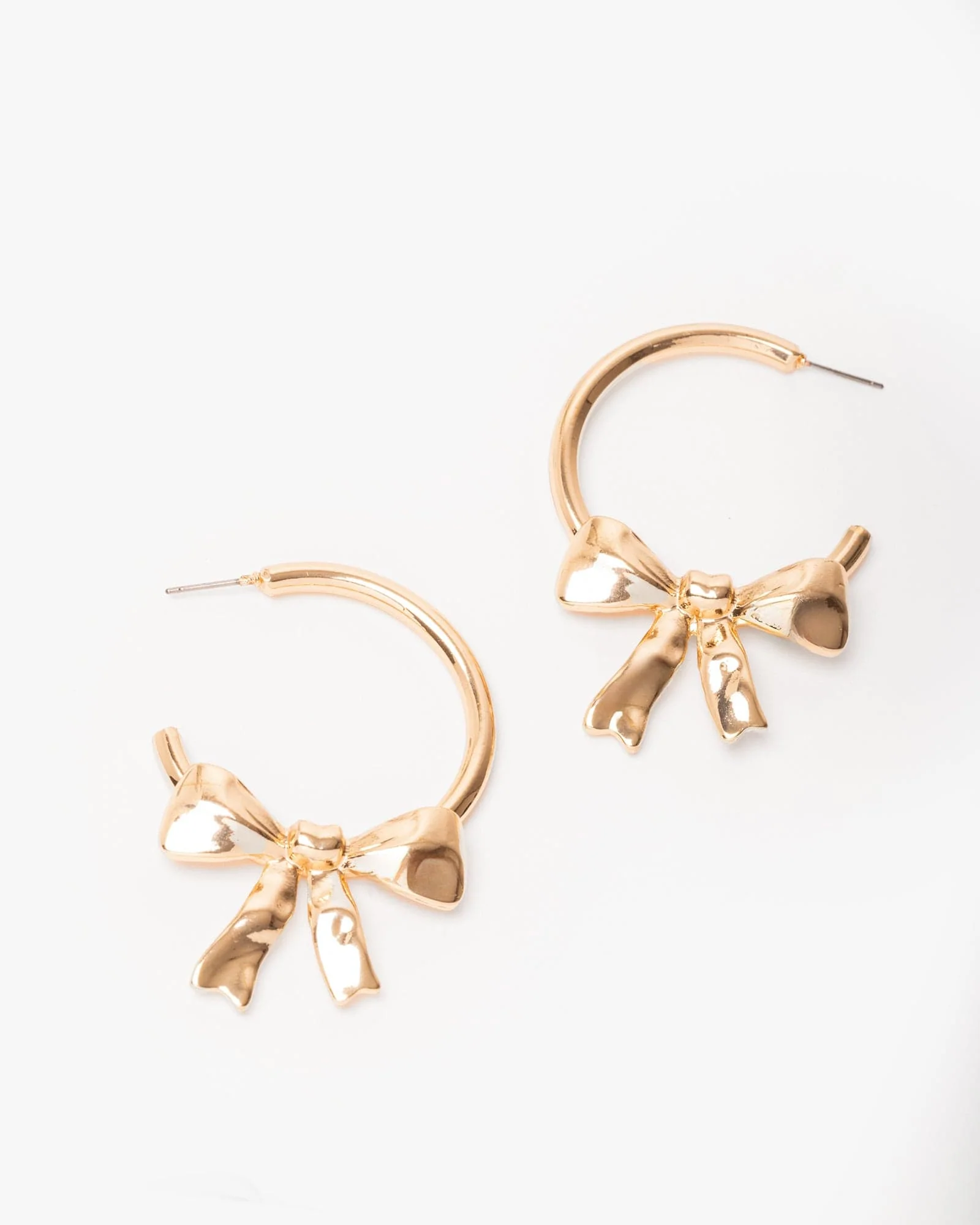 Gold Large Bow Hoop Earrings