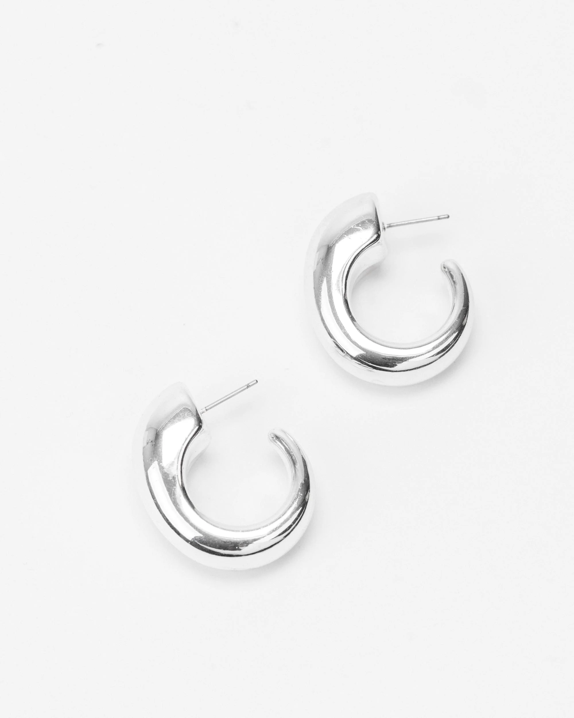 Silver Hook Hoop Earrings