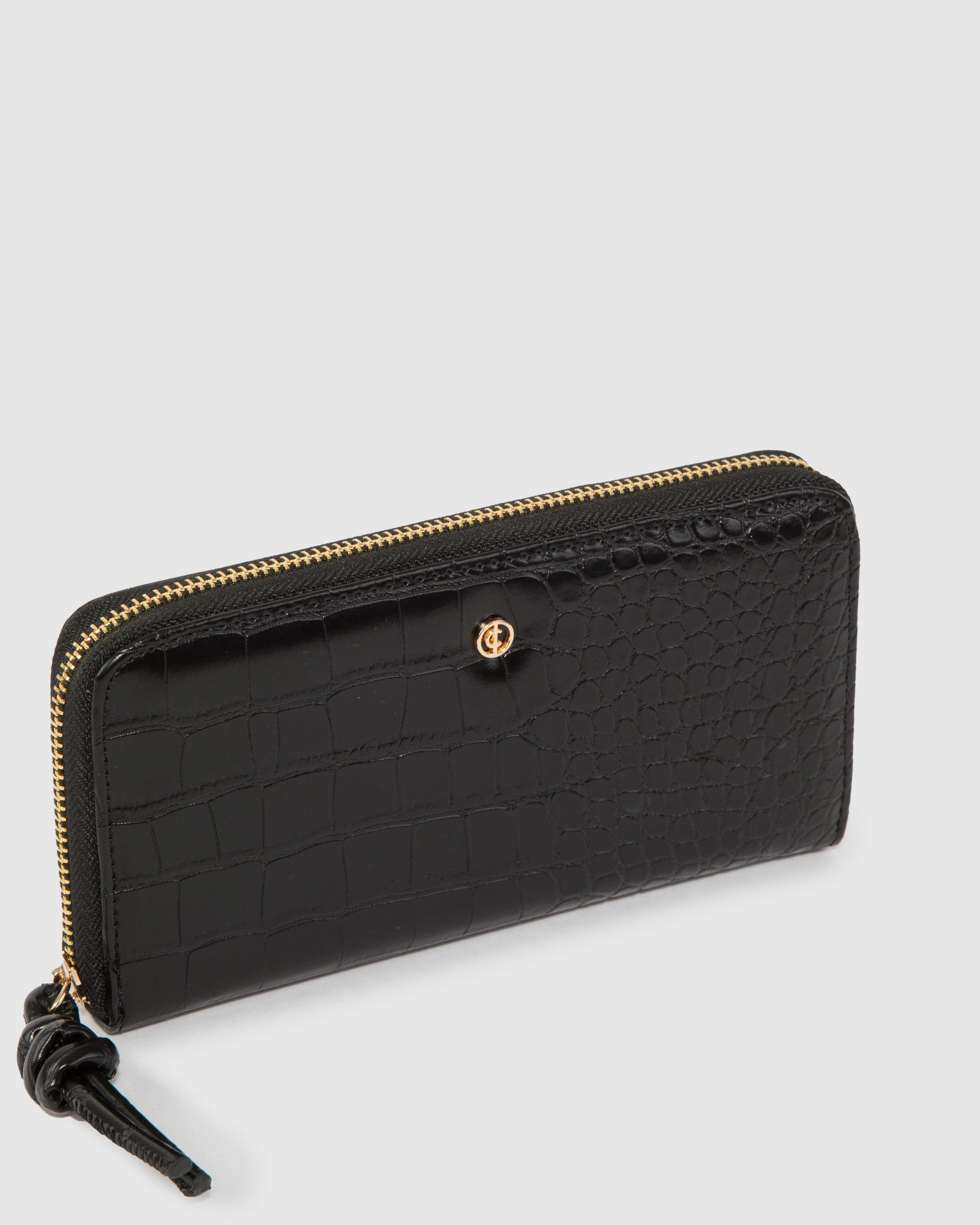 Black Ari Large Zip Around Wallet