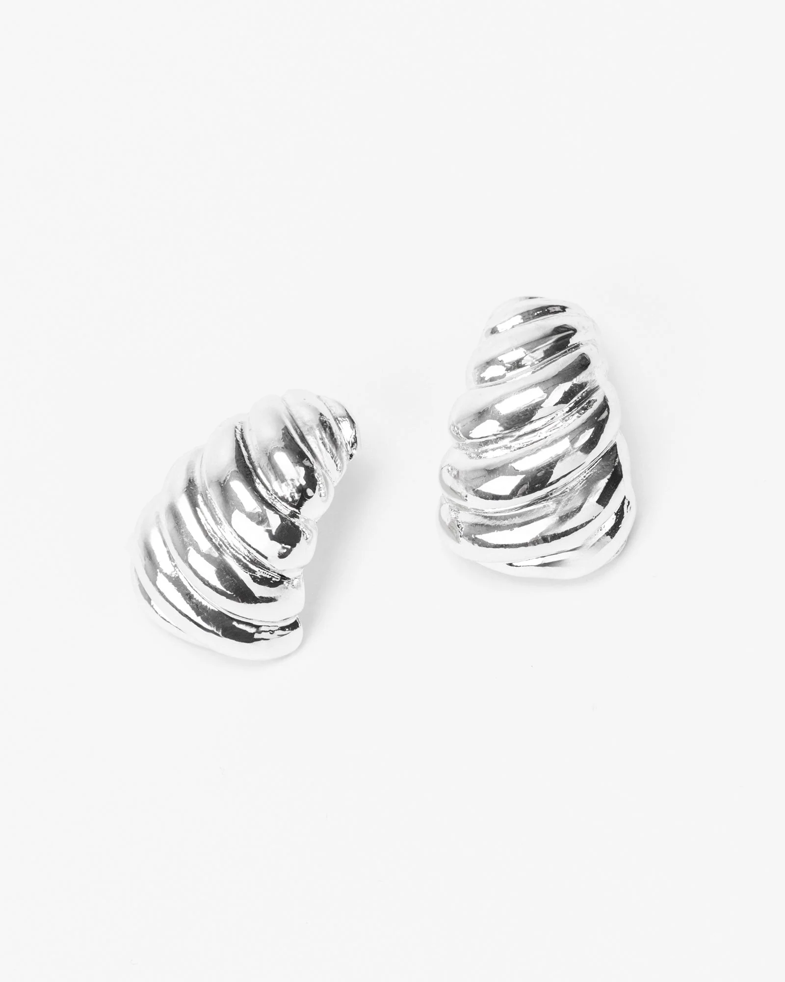 Silver Croissant Hoop Earrings