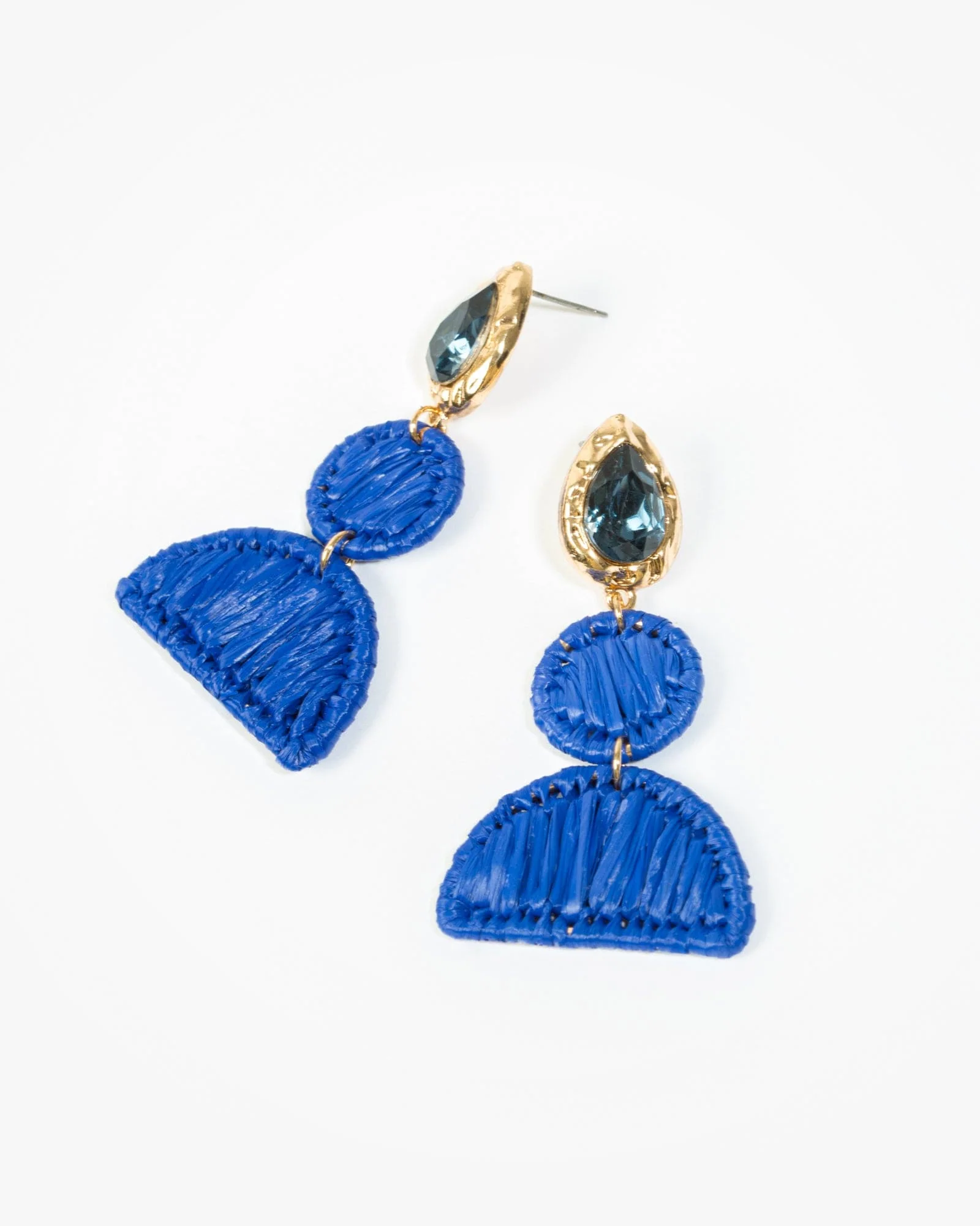 Blue Wrapped Tear Drop Earrings