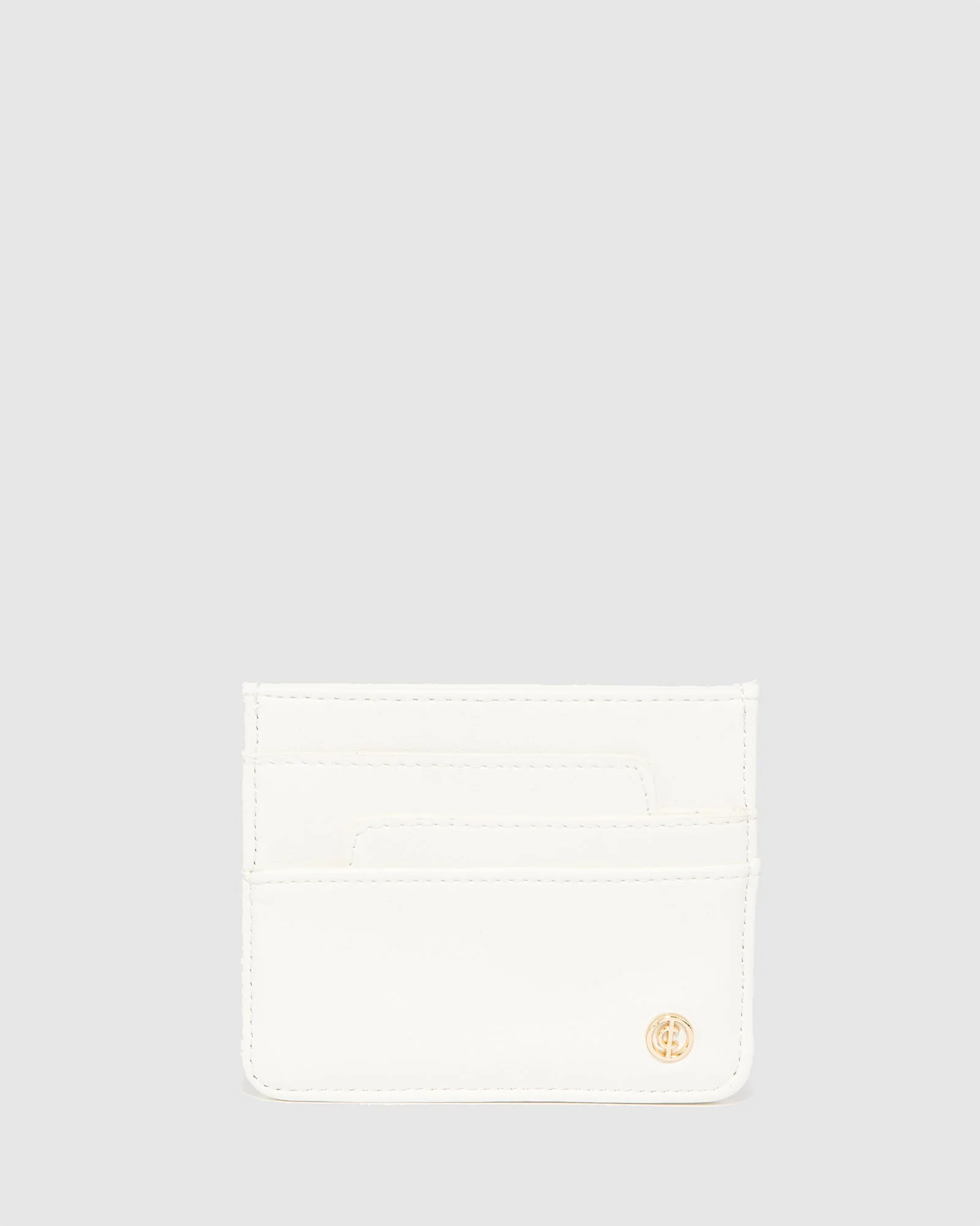 White Chiara Logo Card Purse