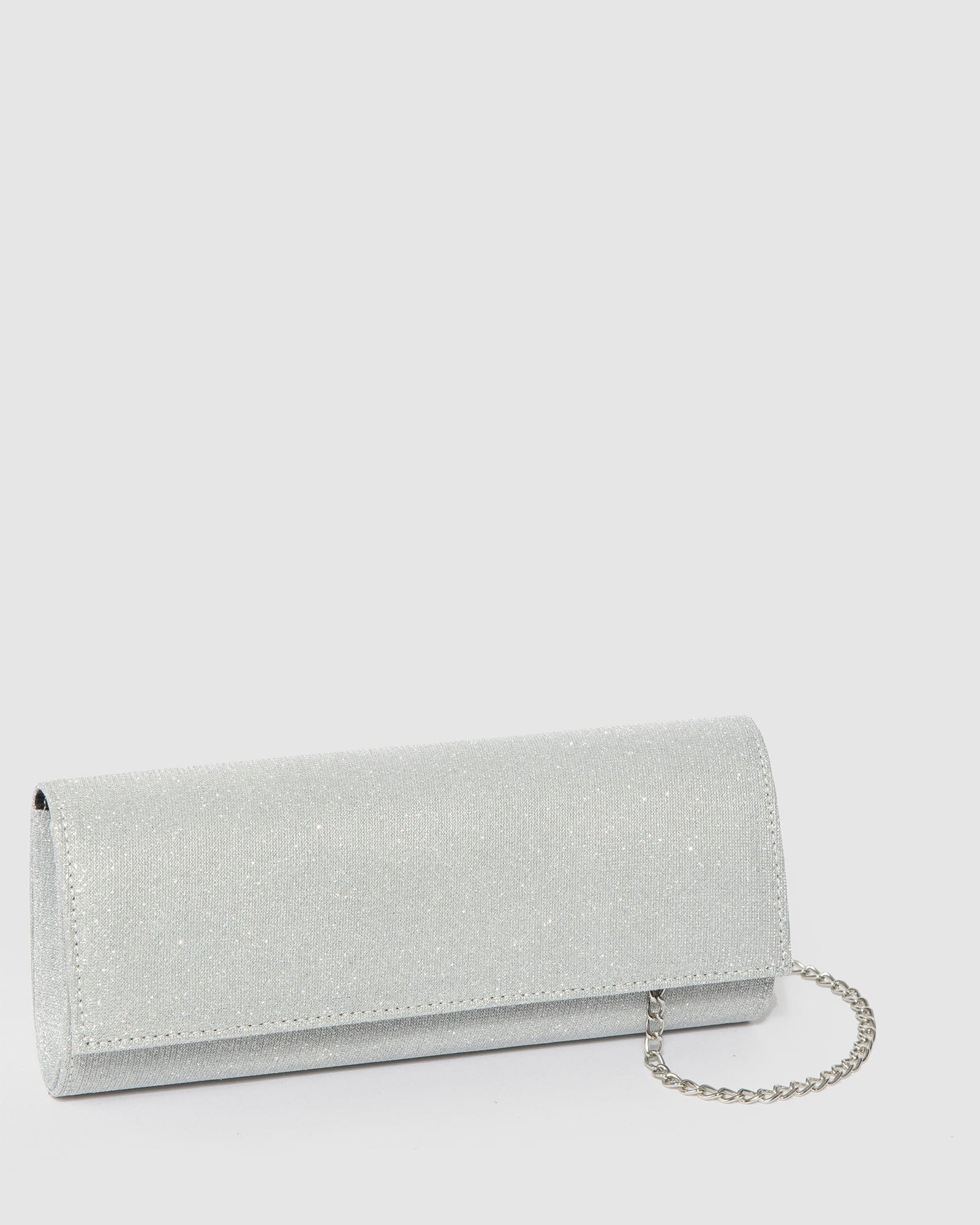Silver Nolene Plain Clutch Bag