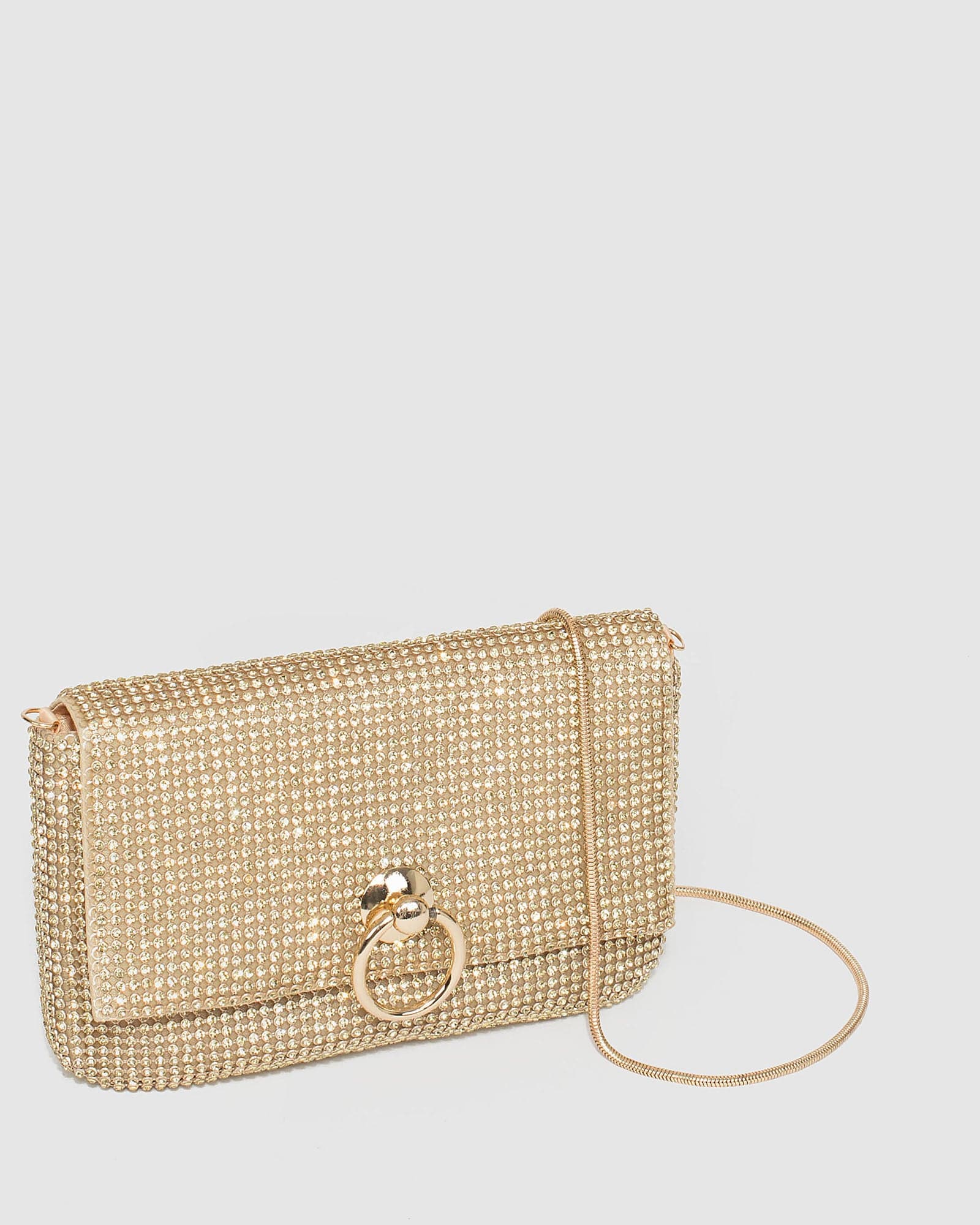 Gold Jamila Disc Clutch Bag
