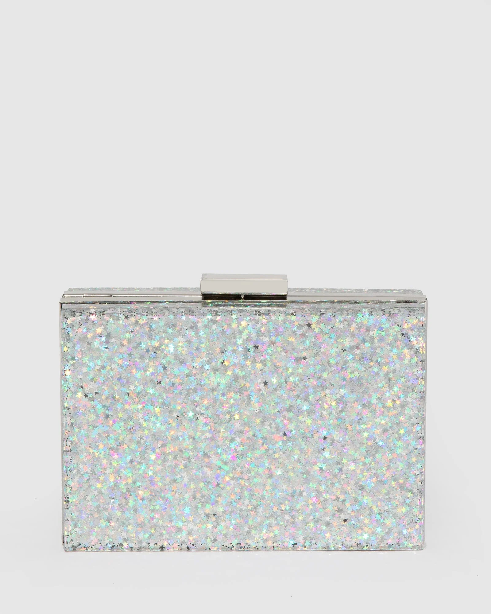 Holographic Lila Hardcase Clutch Bag