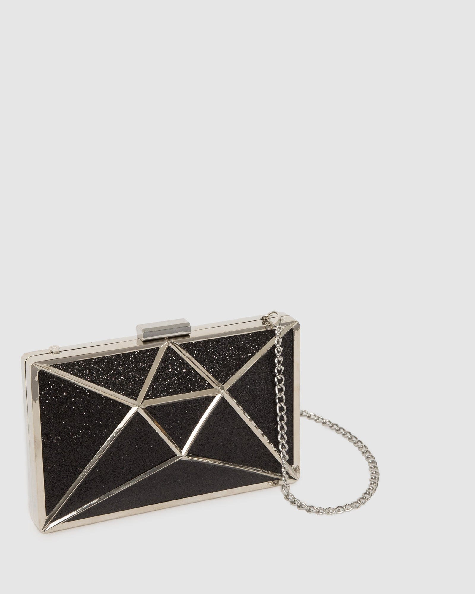 Black Geo Large Clutch Bag