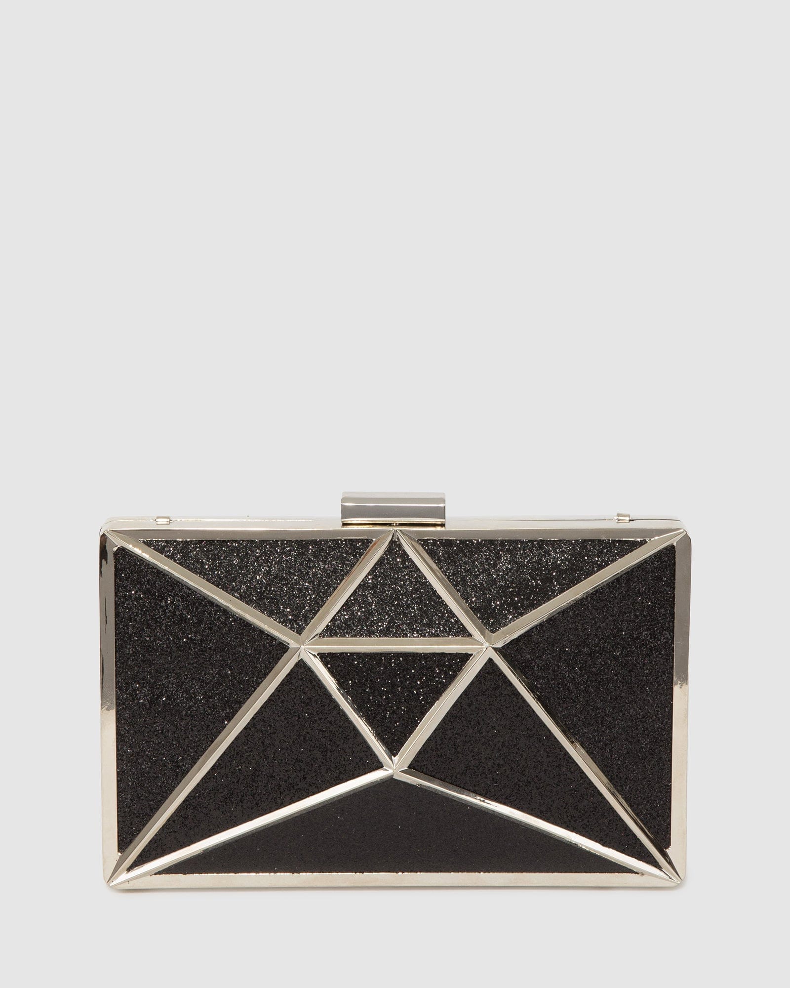 Black Geo Large Clutch Bag