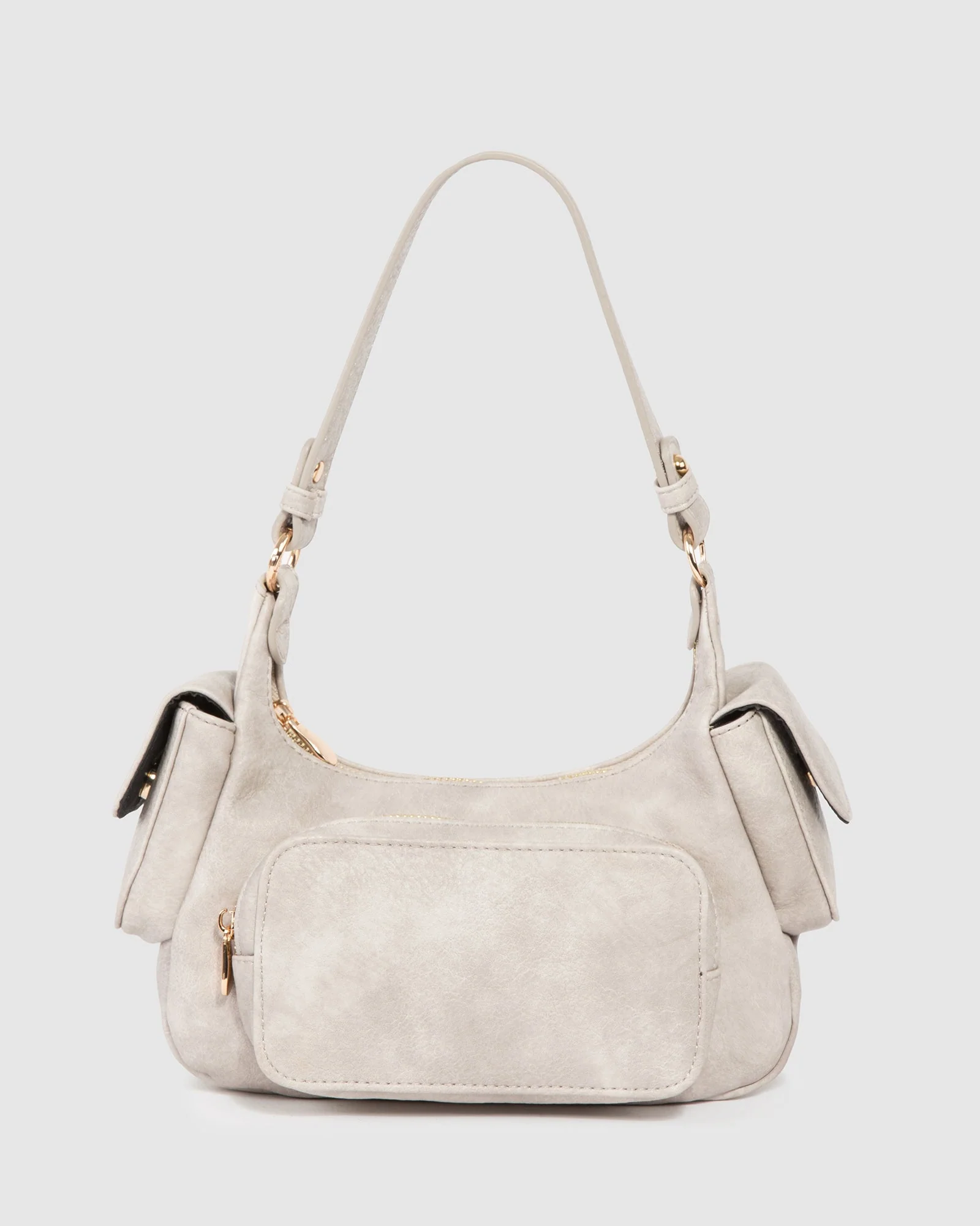 Grey Delilah Pocket Shoulder Bag