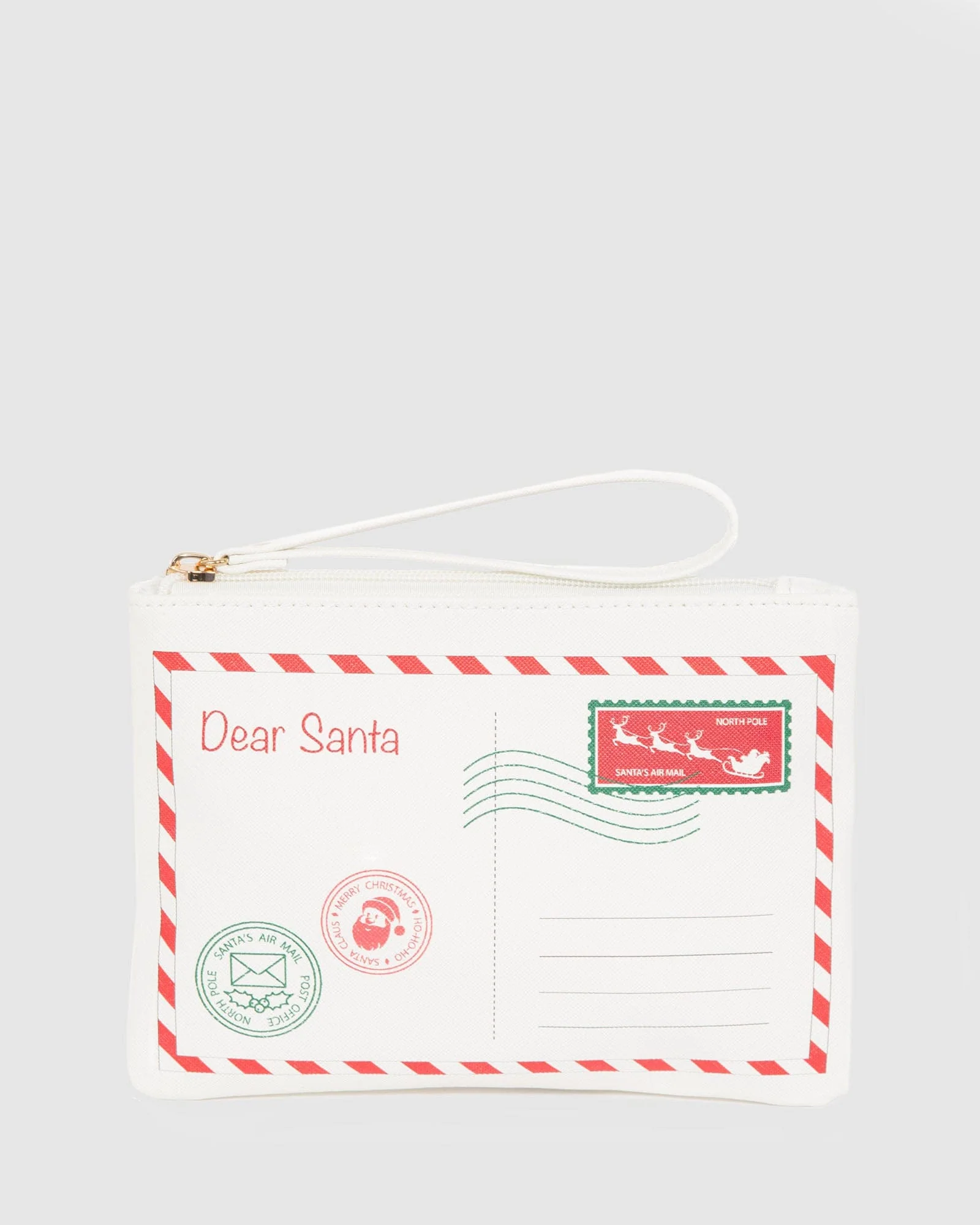 Multi Colour Dear Santa Wristlet Clutch Bag