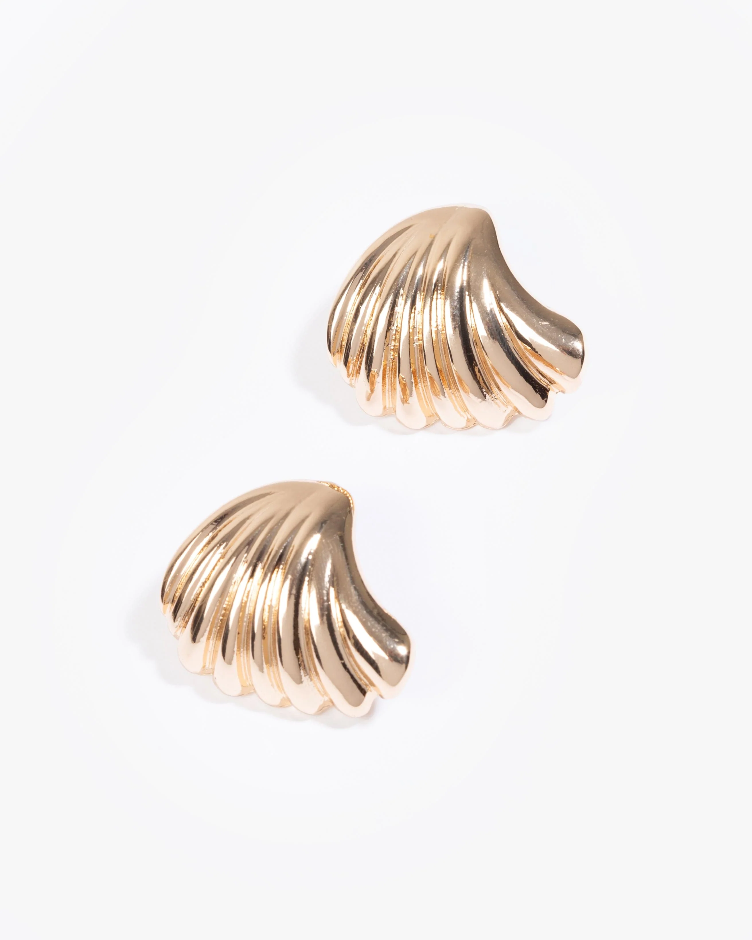 Gold Swirl Statement Stud Earrings